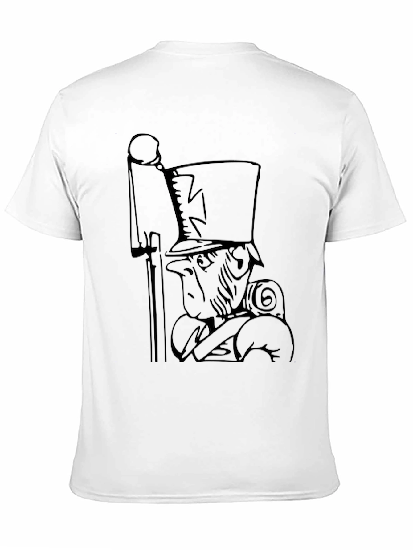 Novelty Cartoon Soldier Black Graphic Tee