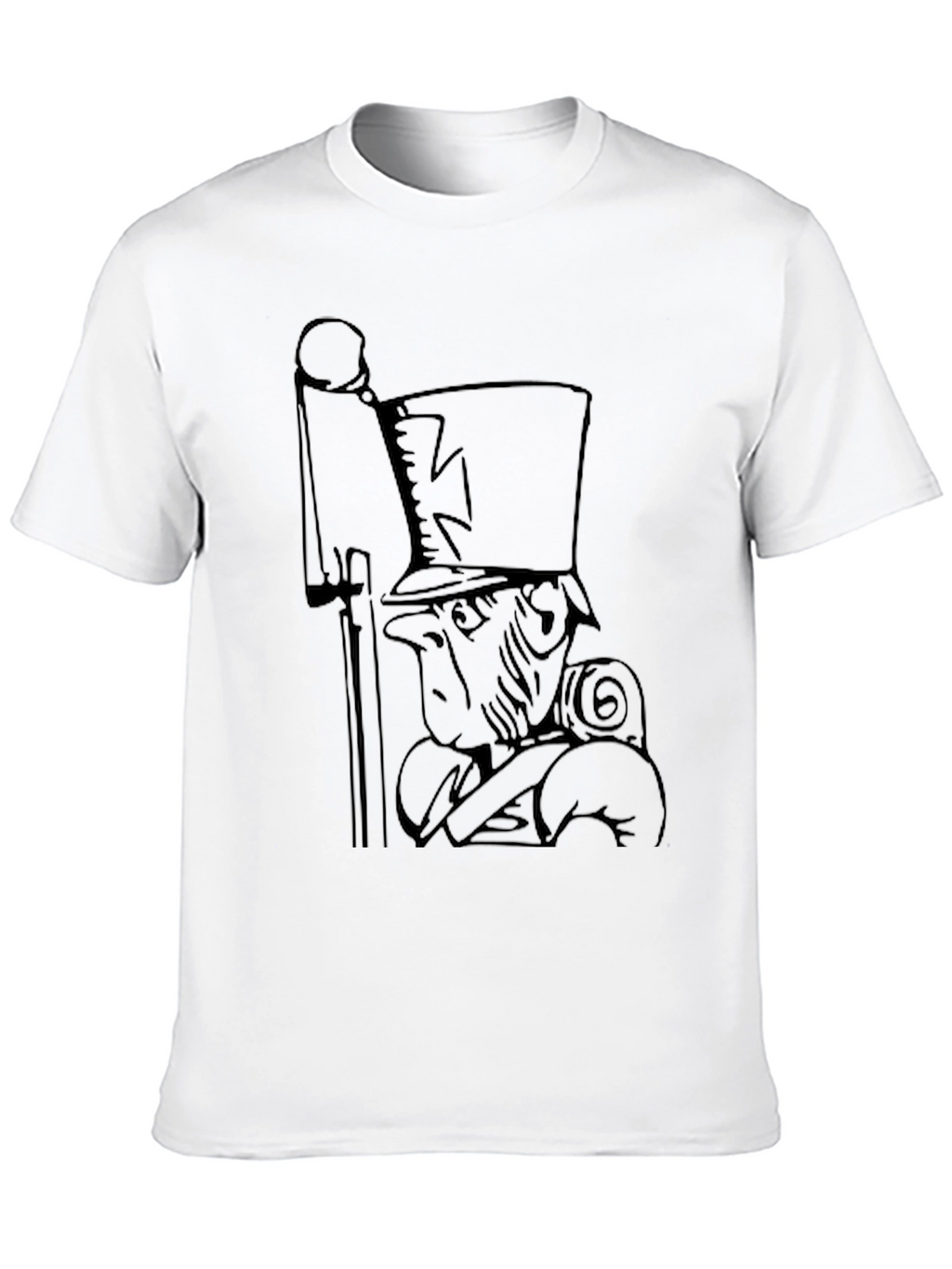 Novelty Cartoon Soldier Black Graphic Tee
