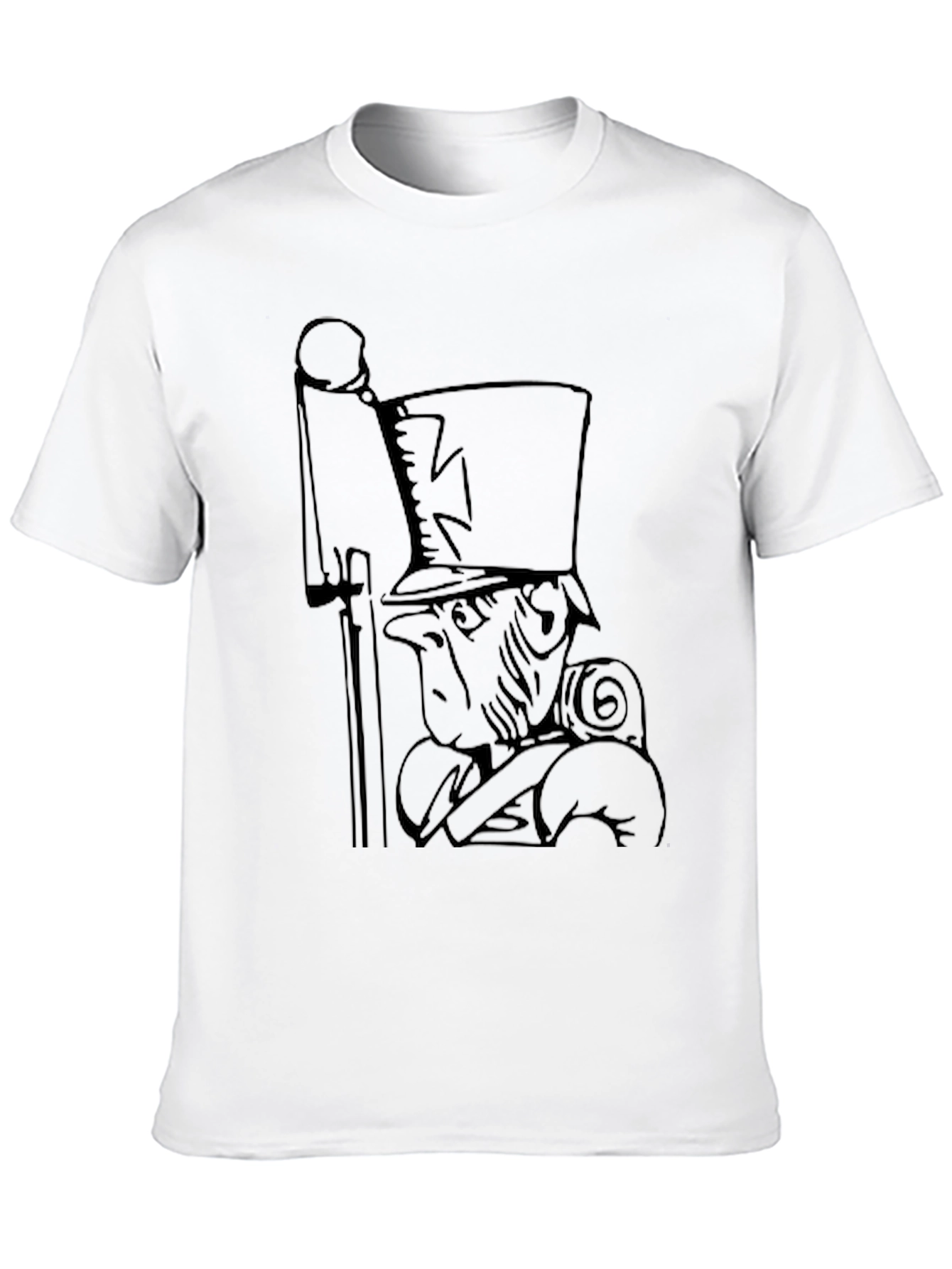 Novelty Cartoon Soldier Black Graphic Tee