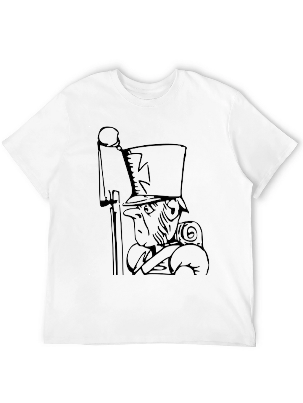 Novelty Cartoon Soldier Black Graphic Tee