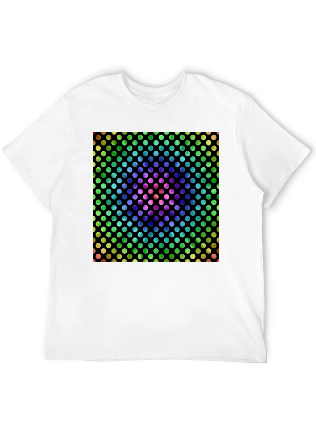 Rainbow Polka Dot Graphic Tee - Mens Black T-Shirt