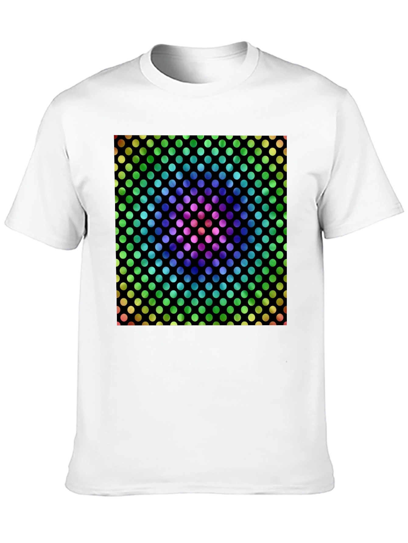 Rainbow Polka Dot Graphic Tee - Mens Black T-Shirt