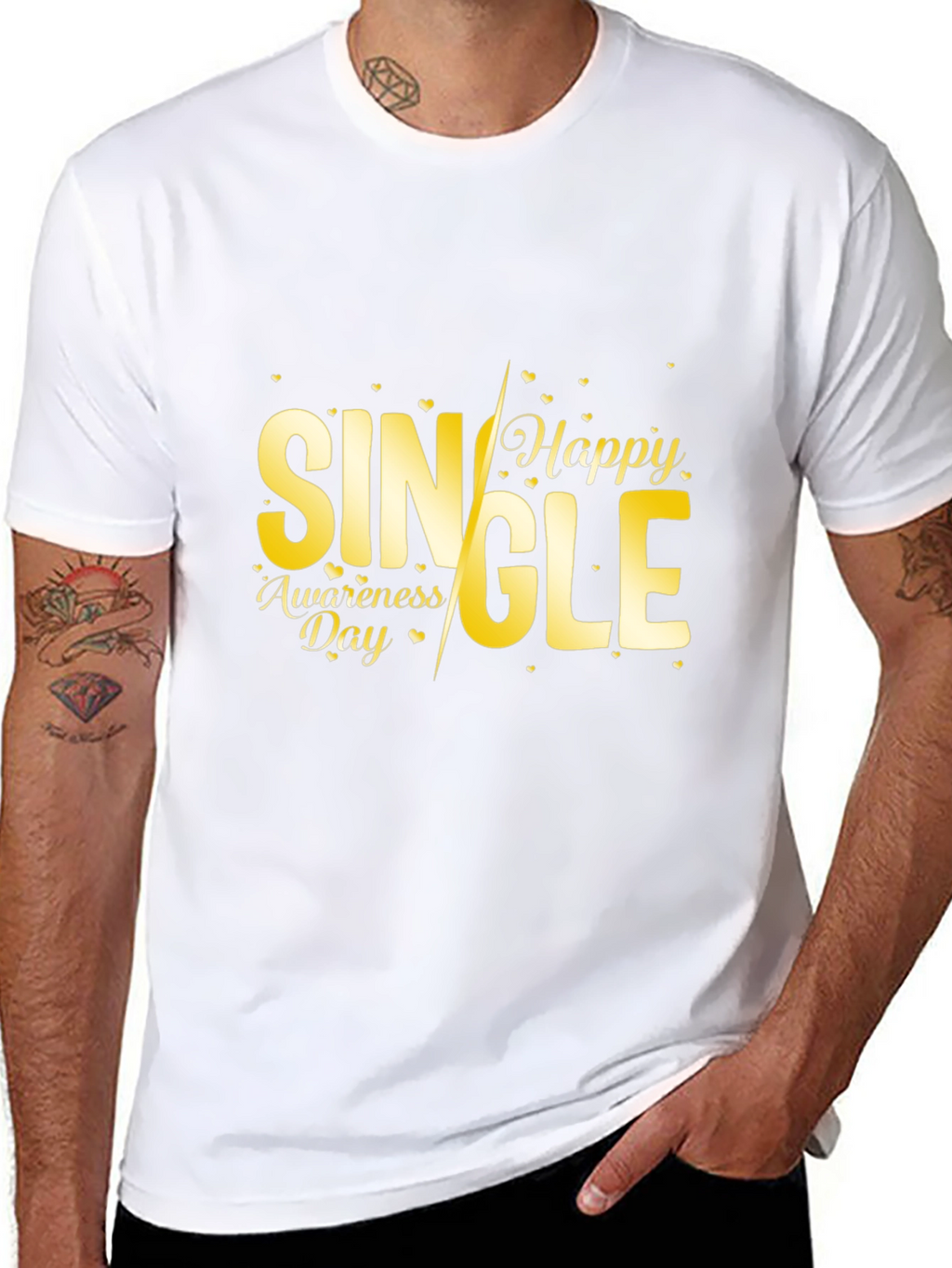 Single Awareness Day Black Graphic Tee