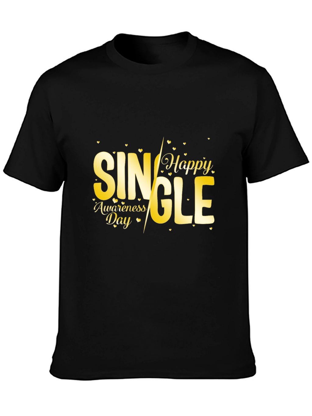 Single Awareness Day Black Graphic Tee