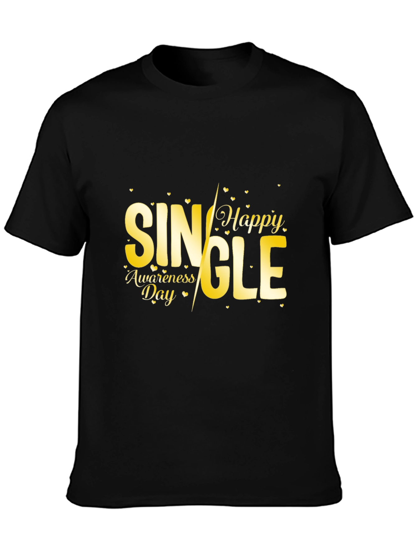 Single Awareness Day Black Graphic Tee