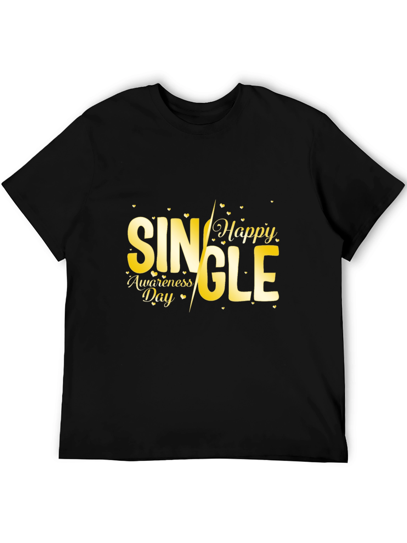 Single Awareness Day Black Graphic Tee