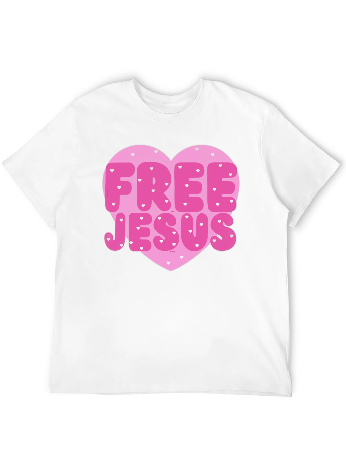 Free Jesus Heart Graphic Tee - Trendy Black T-Shirt