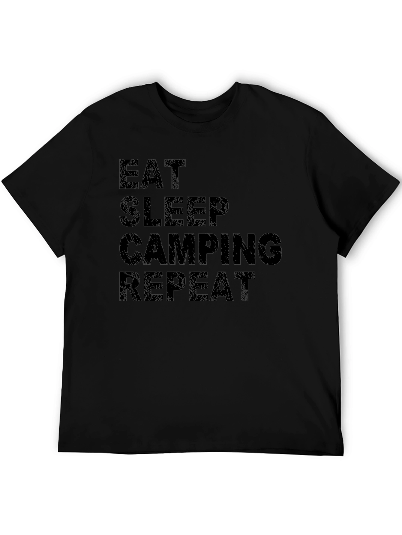 Eat Sleep Camping Repeat Black T-Shirt
