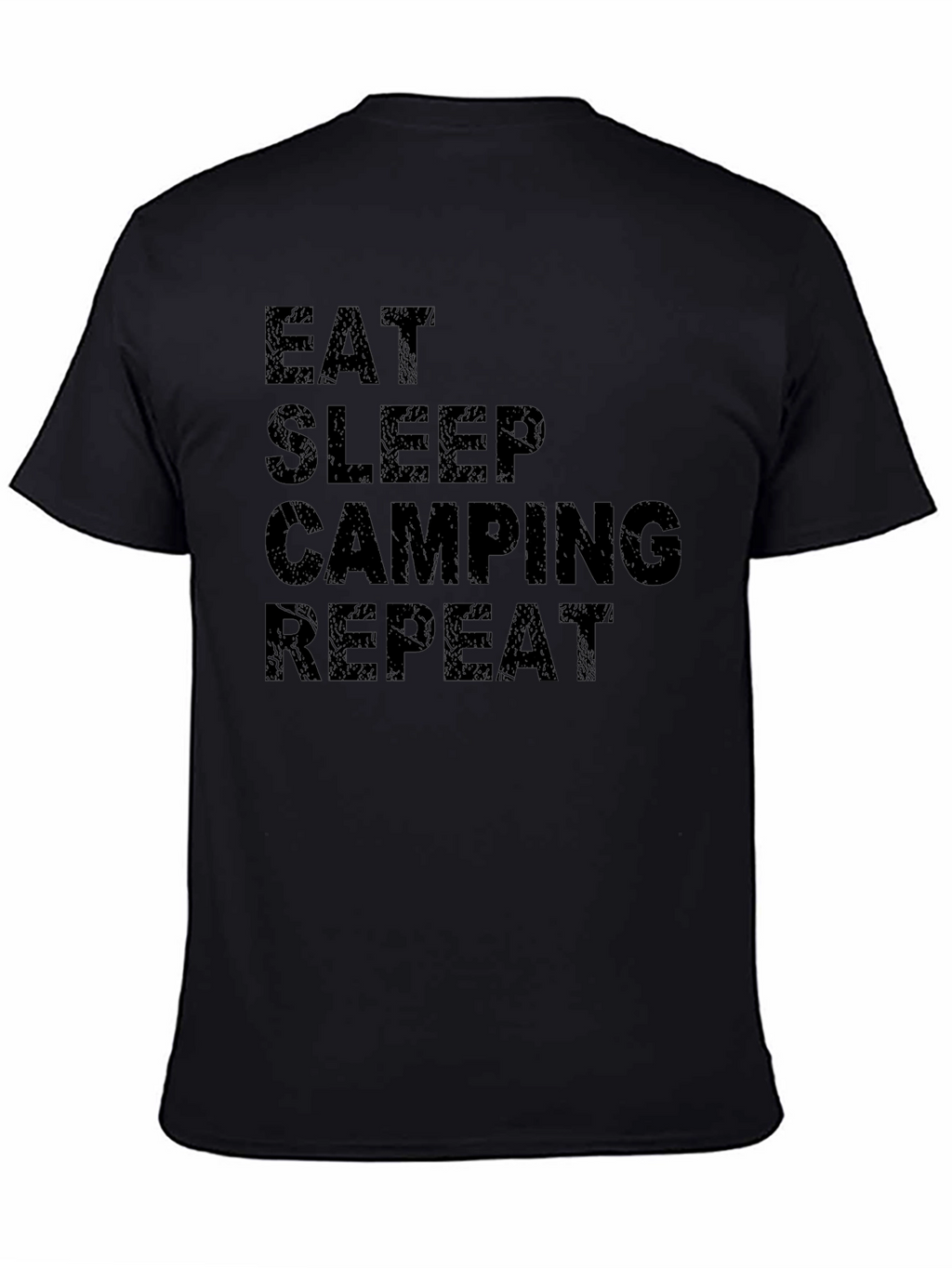 Eat Sleep Camping Repeat Black T-Shirt