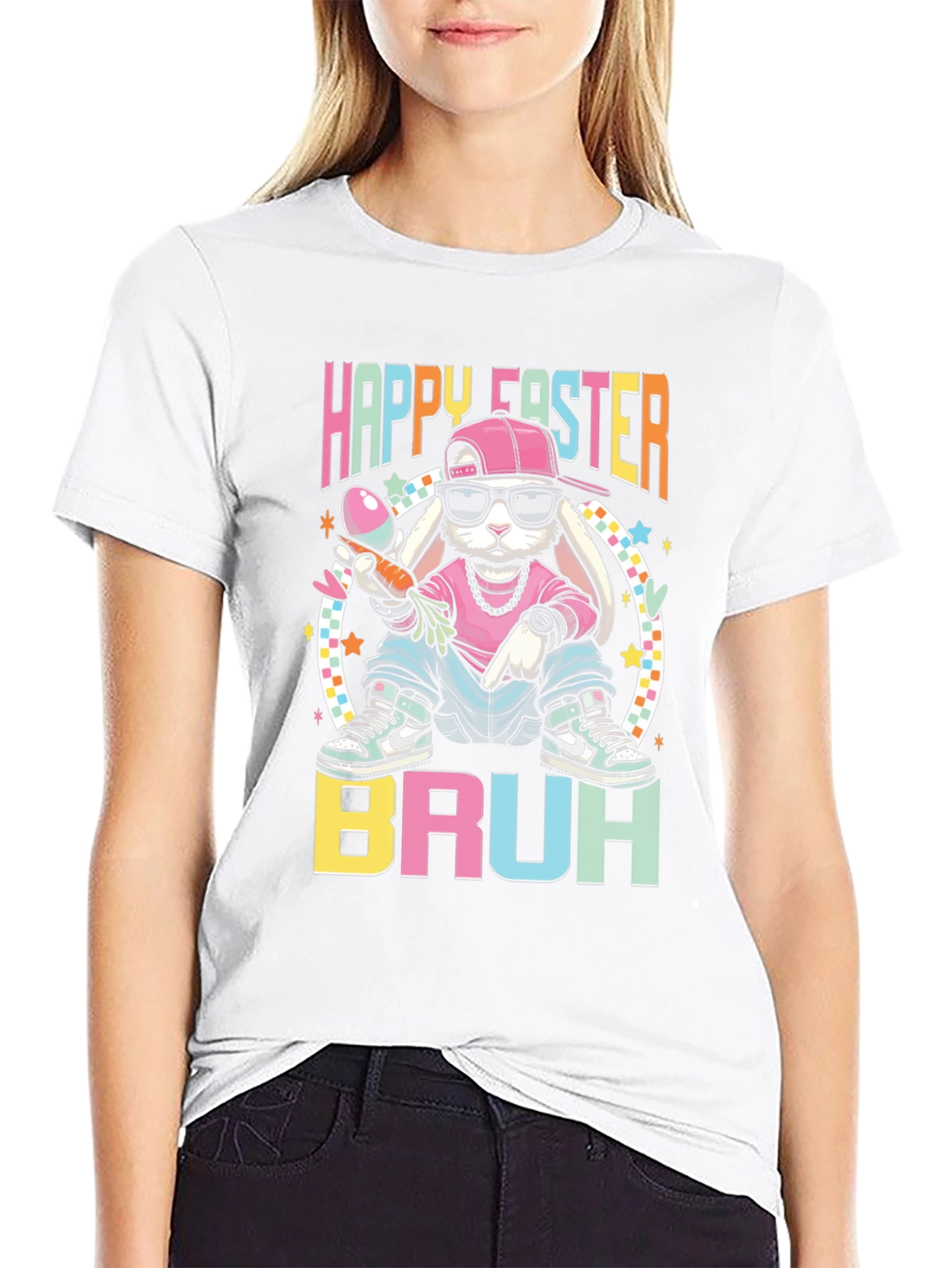 Happy Easter Bruh Funny Bunny T-Shirt