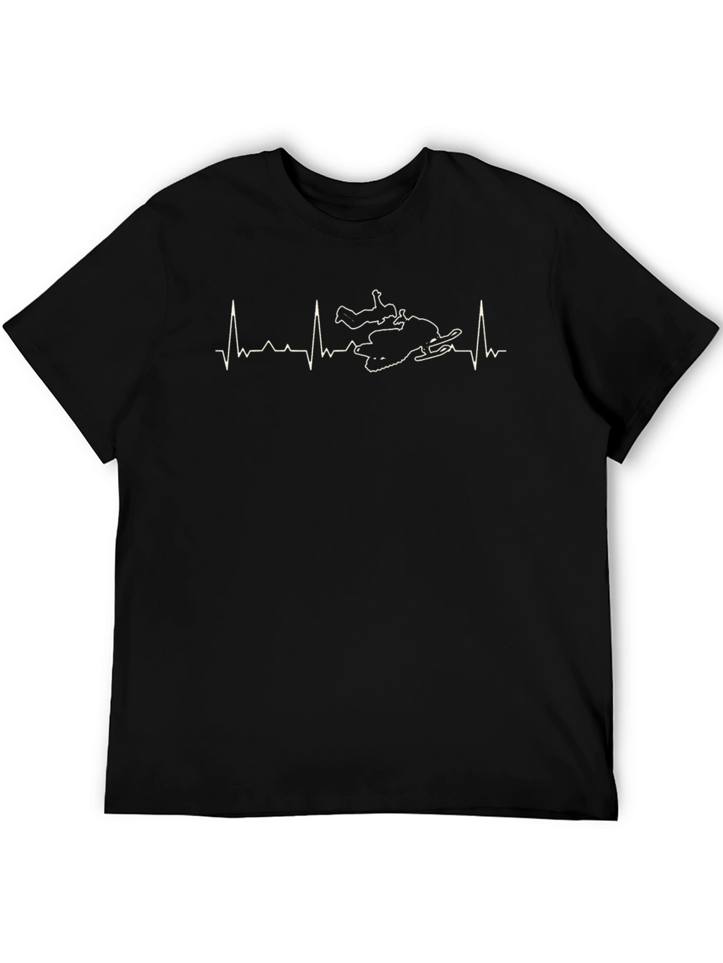 Snowmobile Heartbeat T-Shirt - Black