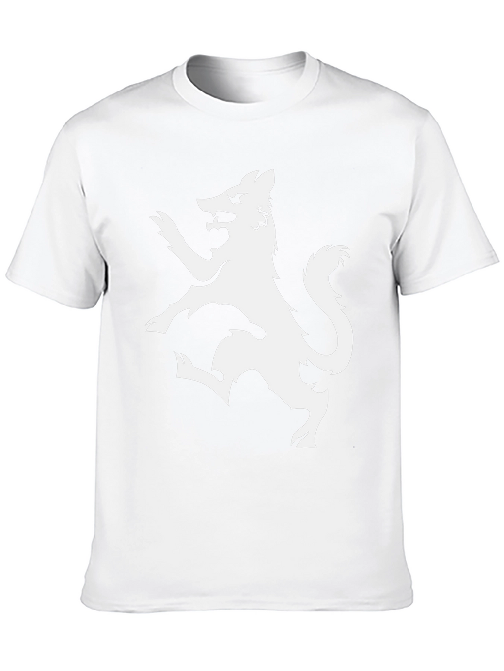 Black T-Shirt with White Wolf Design