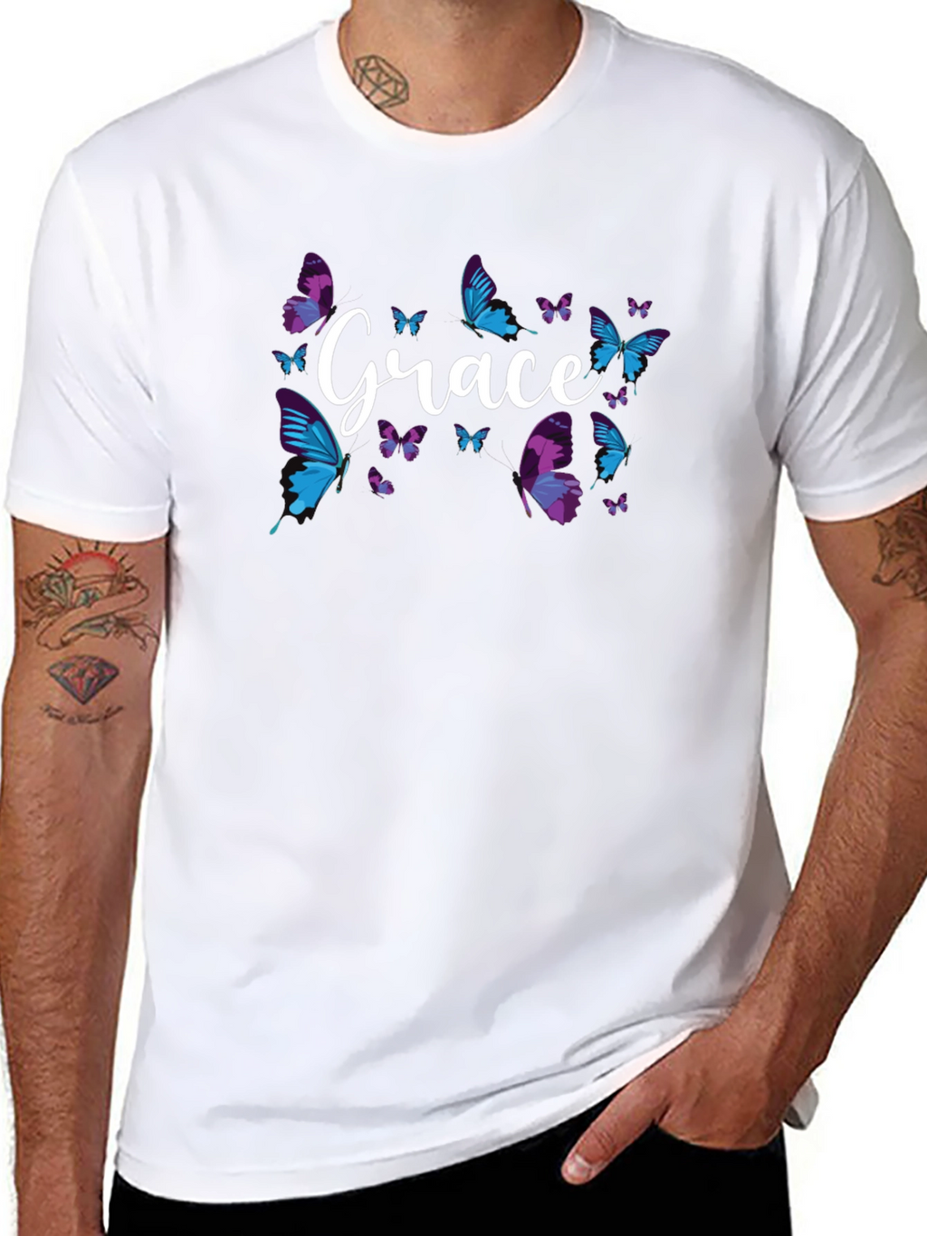Grace Butterfly Graphic Tee - Soft Cotton Blend