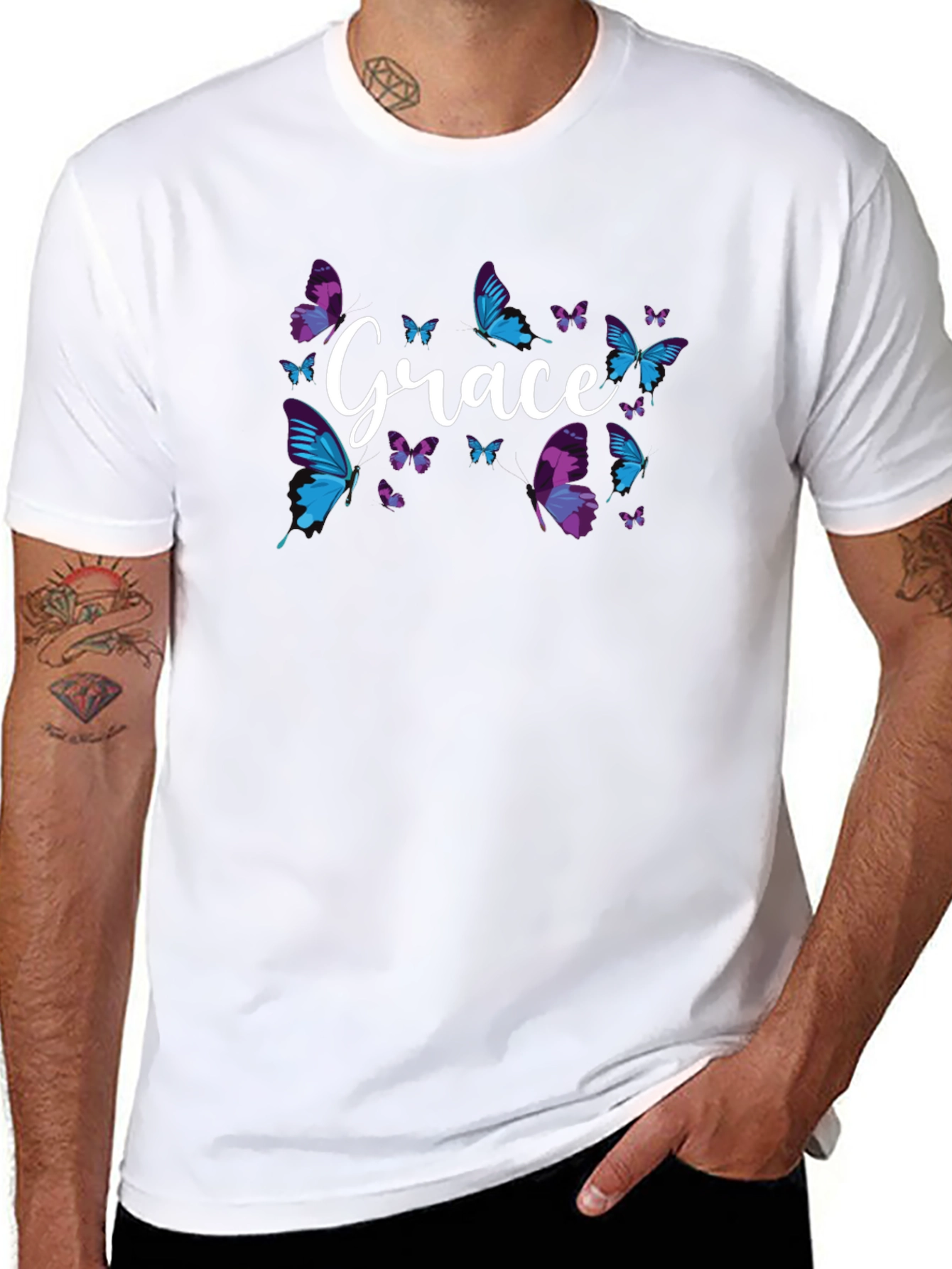 Grace Butterfly Graphic Tee - Soft Cotton Blend