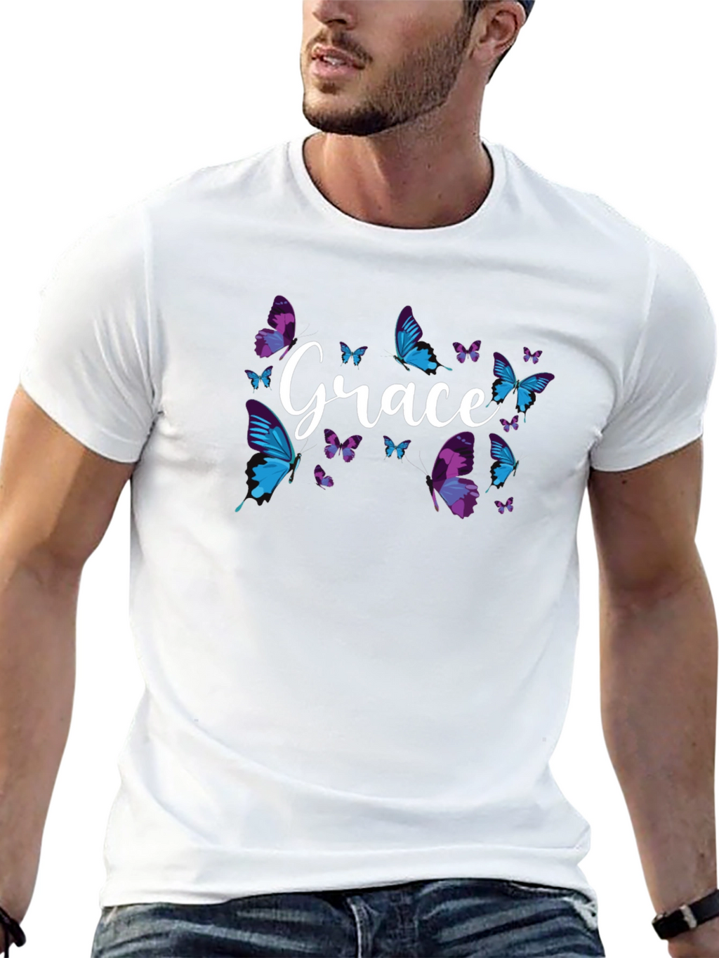 Grace Butterfly Graphic Tee - Soft Cotton Blend