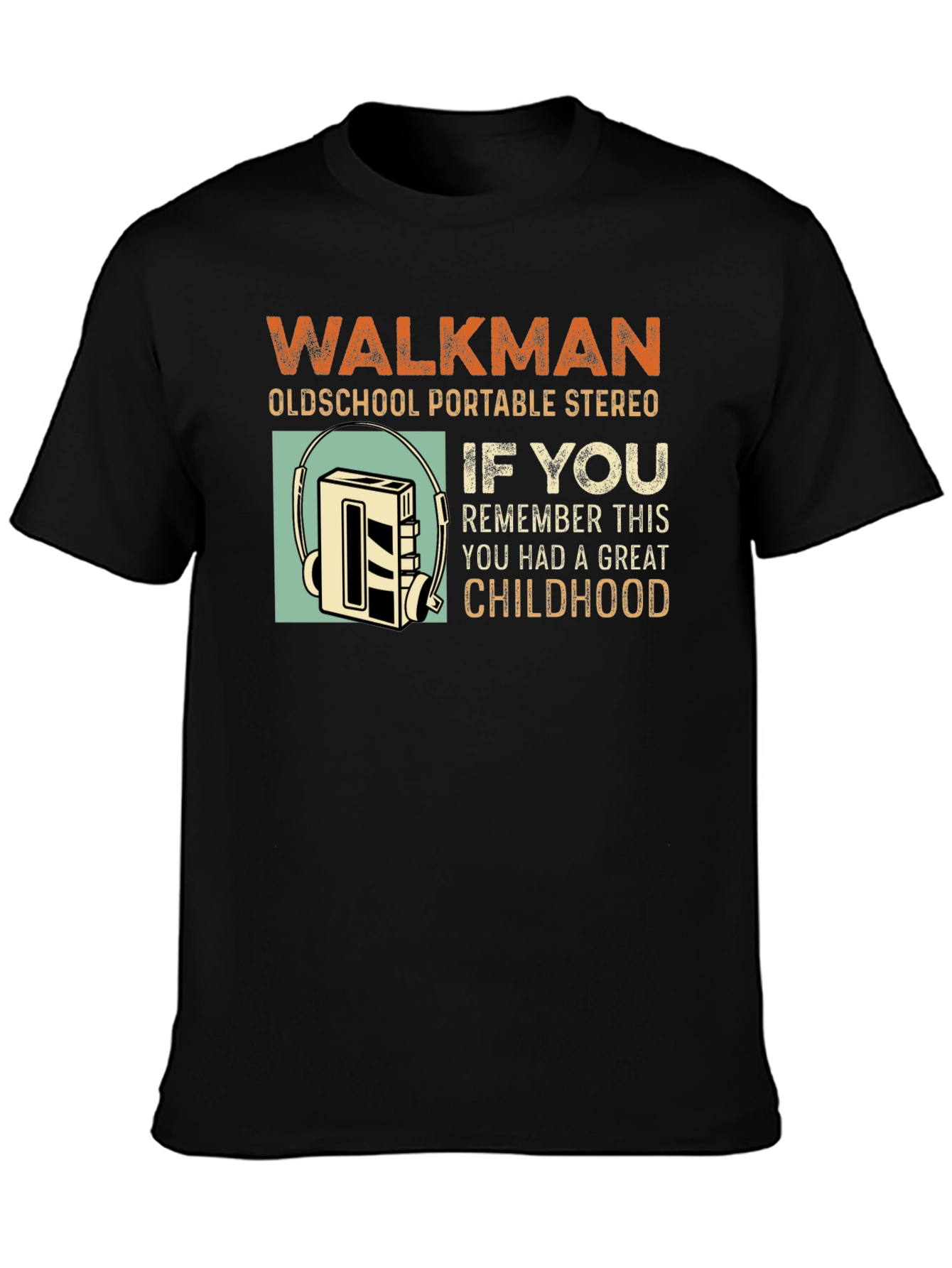 Vintage Walkman Stereo T-Shirt - Retro Childhood Nostalgia Tee
