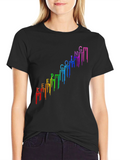 Keep Going Black T-Shirt - Rainbow Drip Design