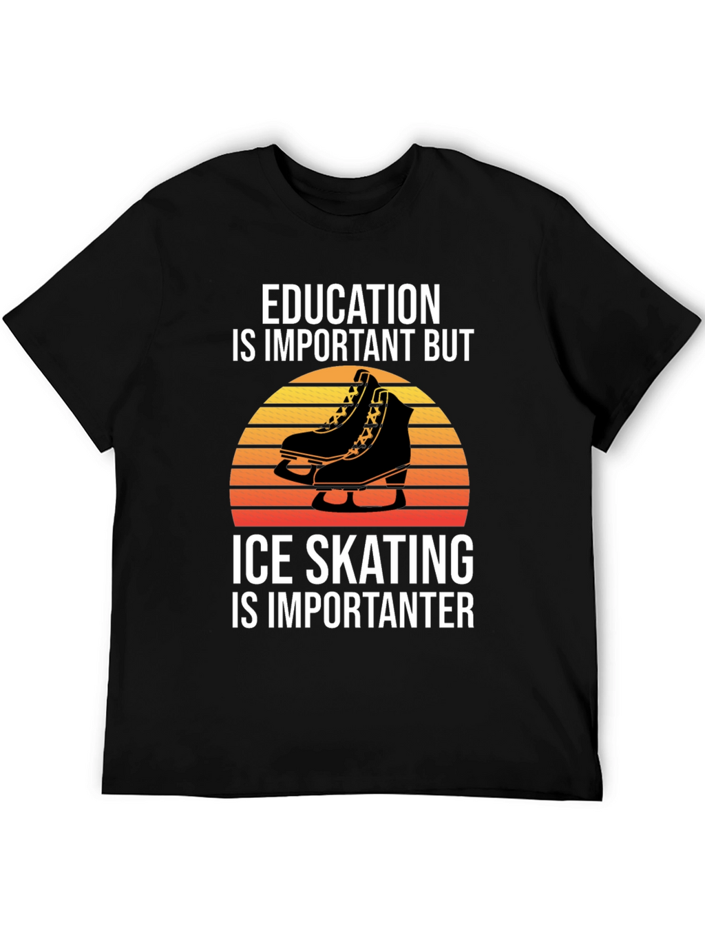 Education vs Ice Skating Graphic Tee