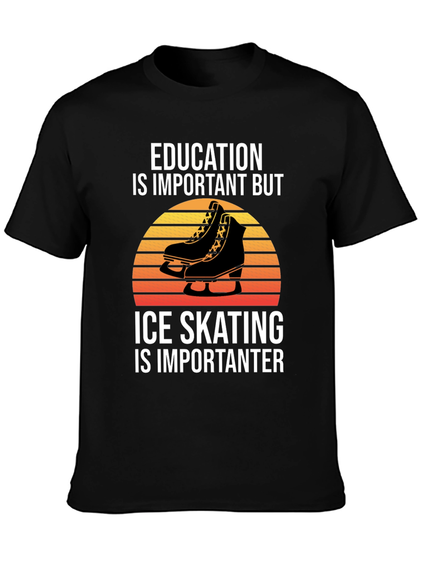 Education vs Ice Skating Graphic Tee