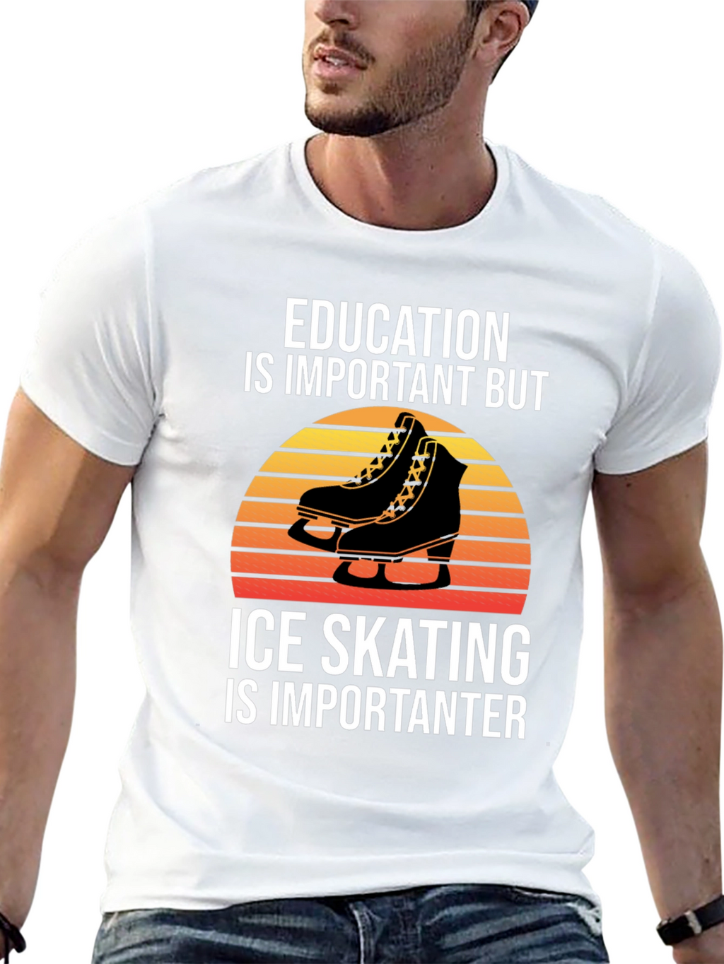 Education vs Ice Skating Graphic Tee