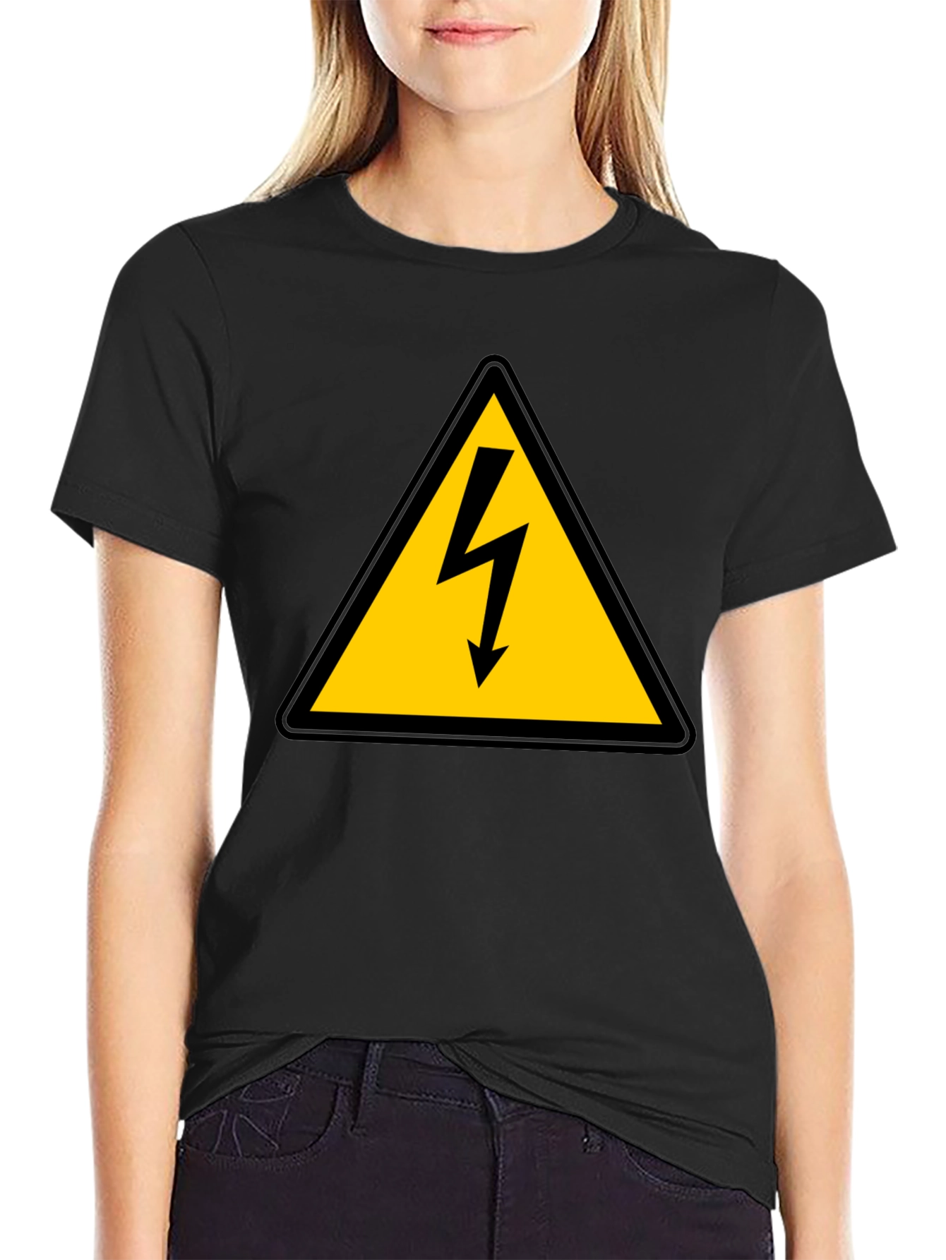 High Voltage Hazard T-Shirt - Caution Electric Shock Sign