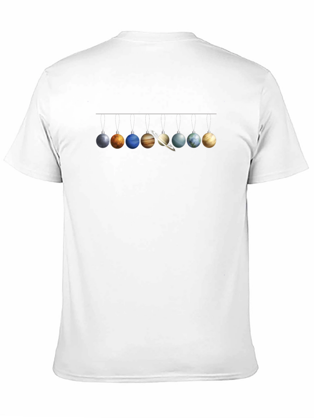 Planets Christmas Ornaments Black T-Shirt