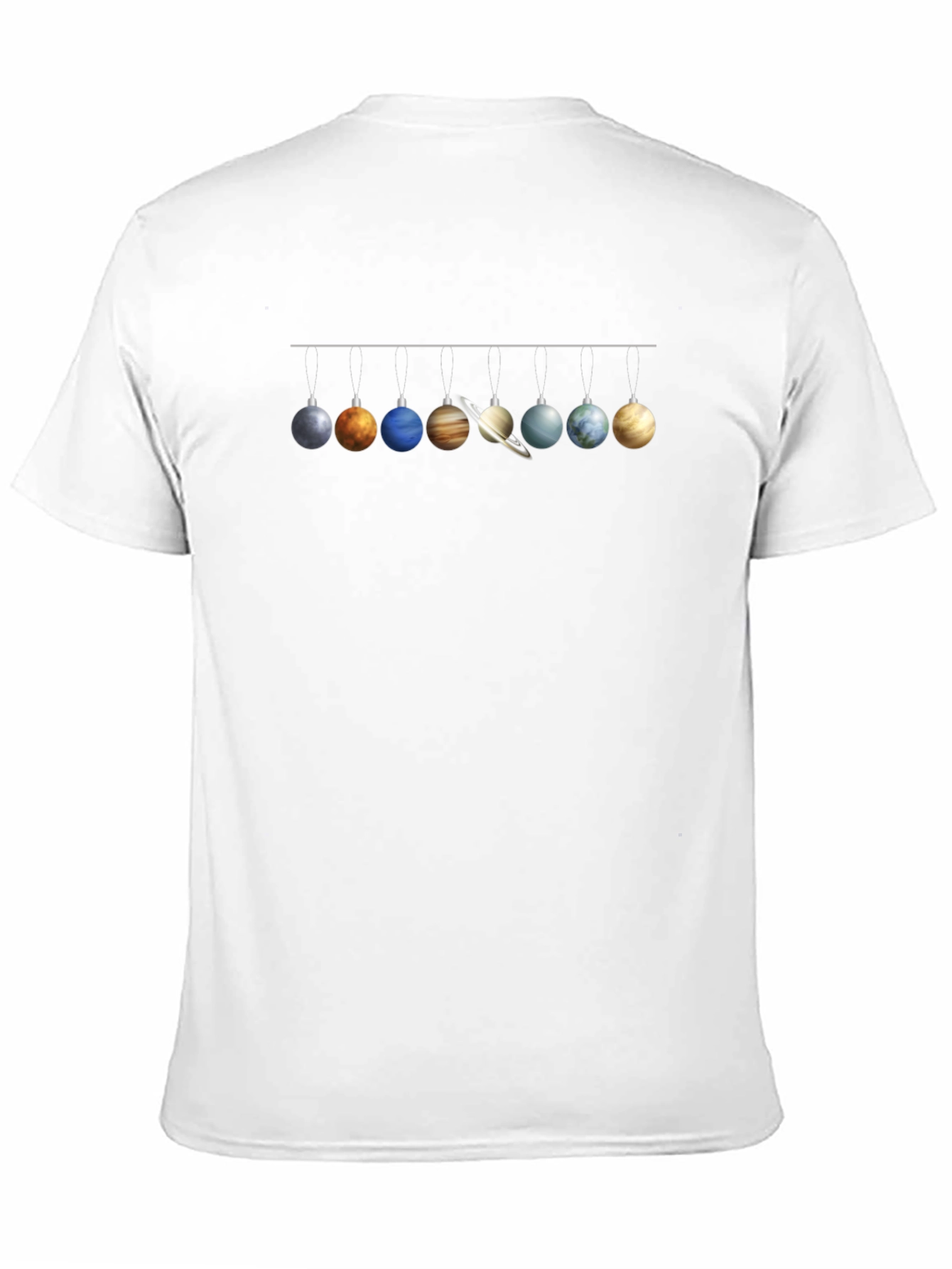 Planets Christmas Ornaments Black T-Shirt