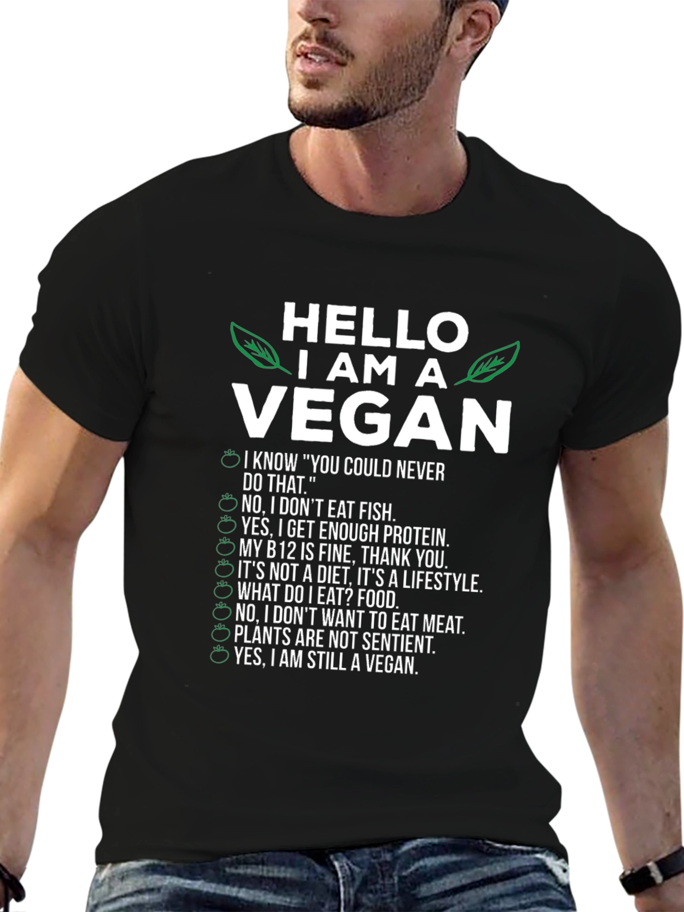 Hello I am a Vegan T-Shirt - Funny Plant Based Lifestyle Tee