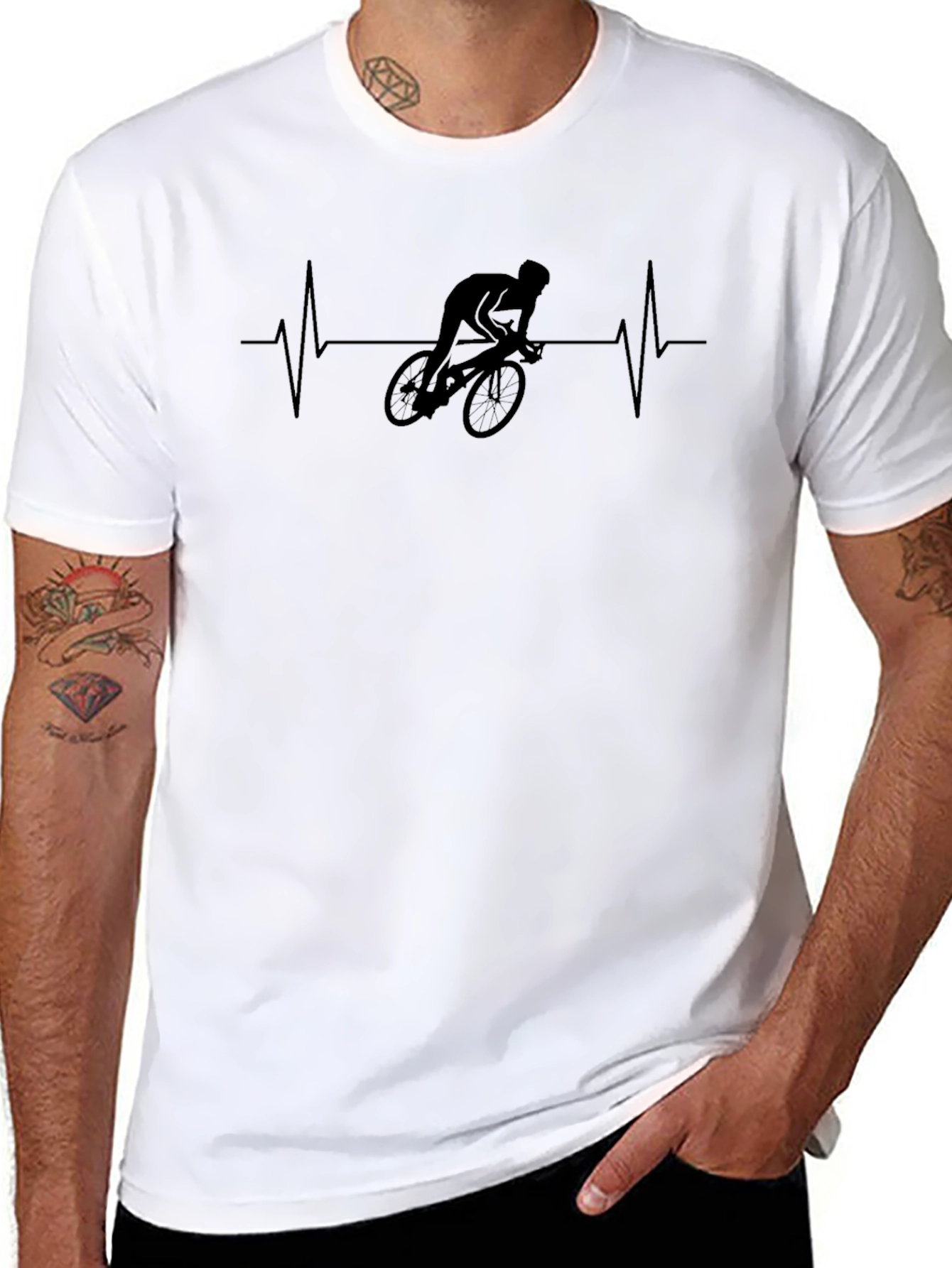 Cyclist Heartbeat Graphic T-Shirt