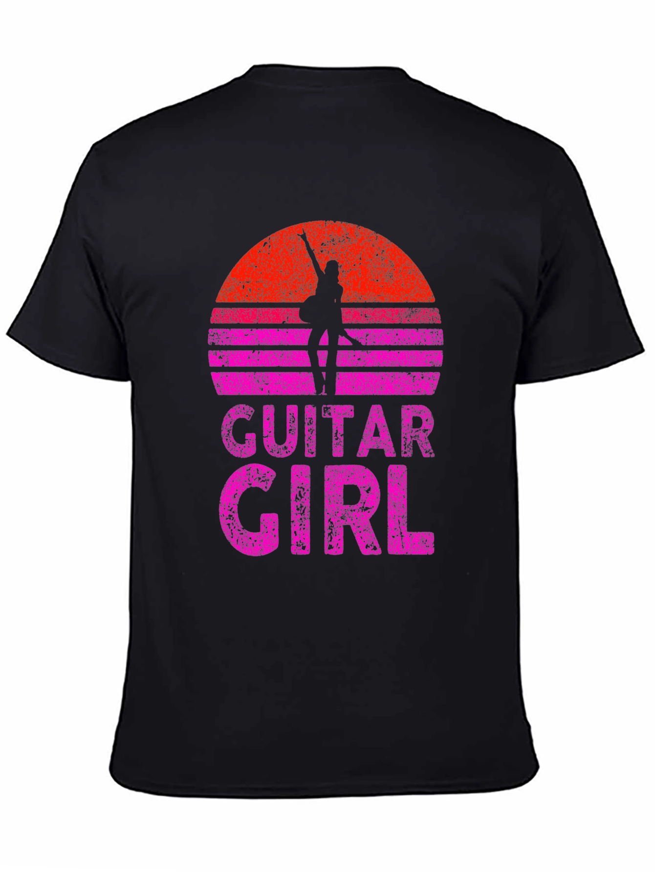 Guitar Girl Sunset Graphic Tee