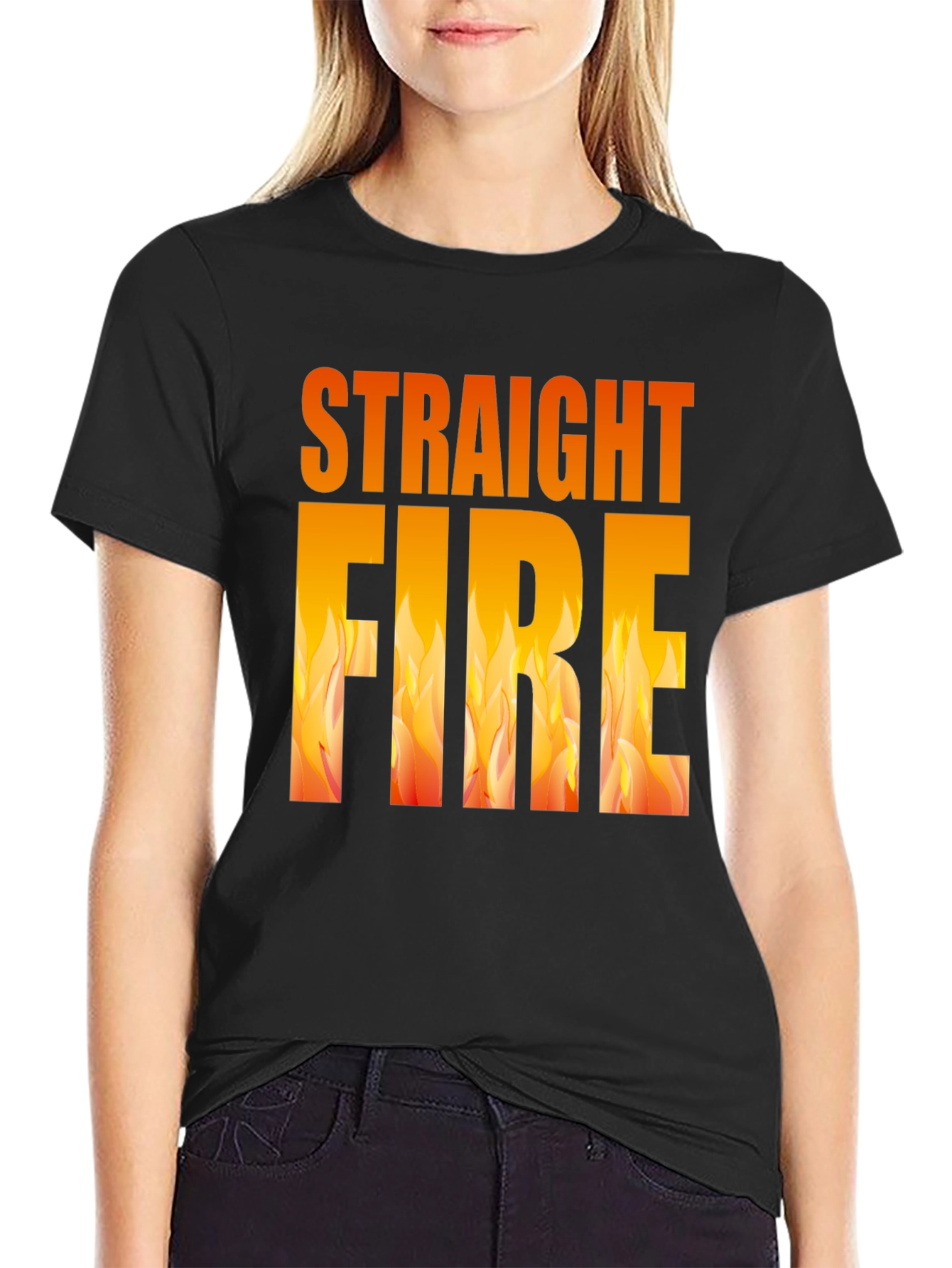 Straight Fire Graphic Tee - Bold Flame Design