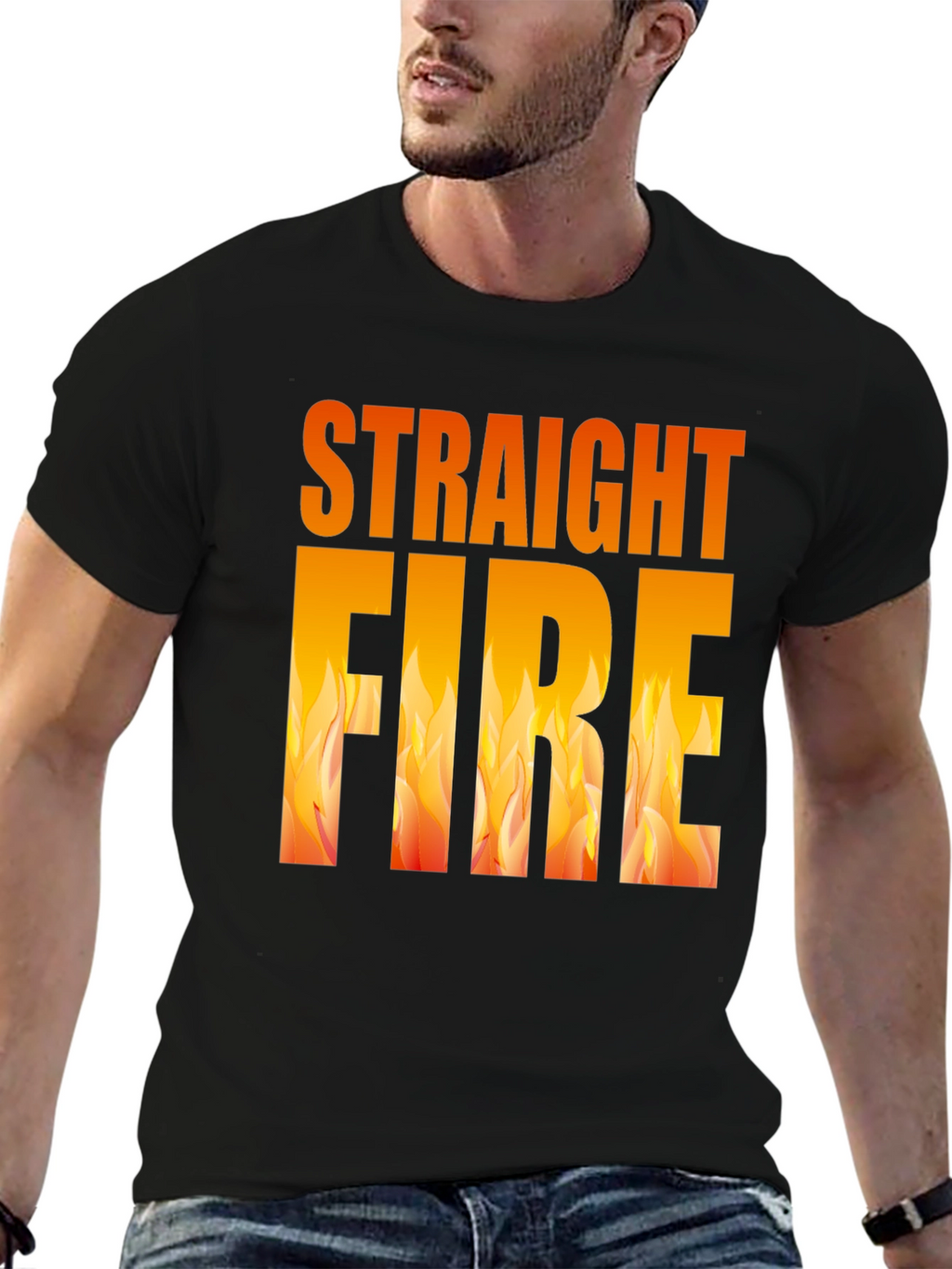 Straight Fire Graphic Tee - Bold Flame Design