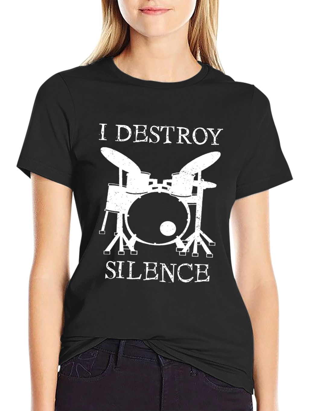 I Destroy Silence Drummer Graphic T-Shirt