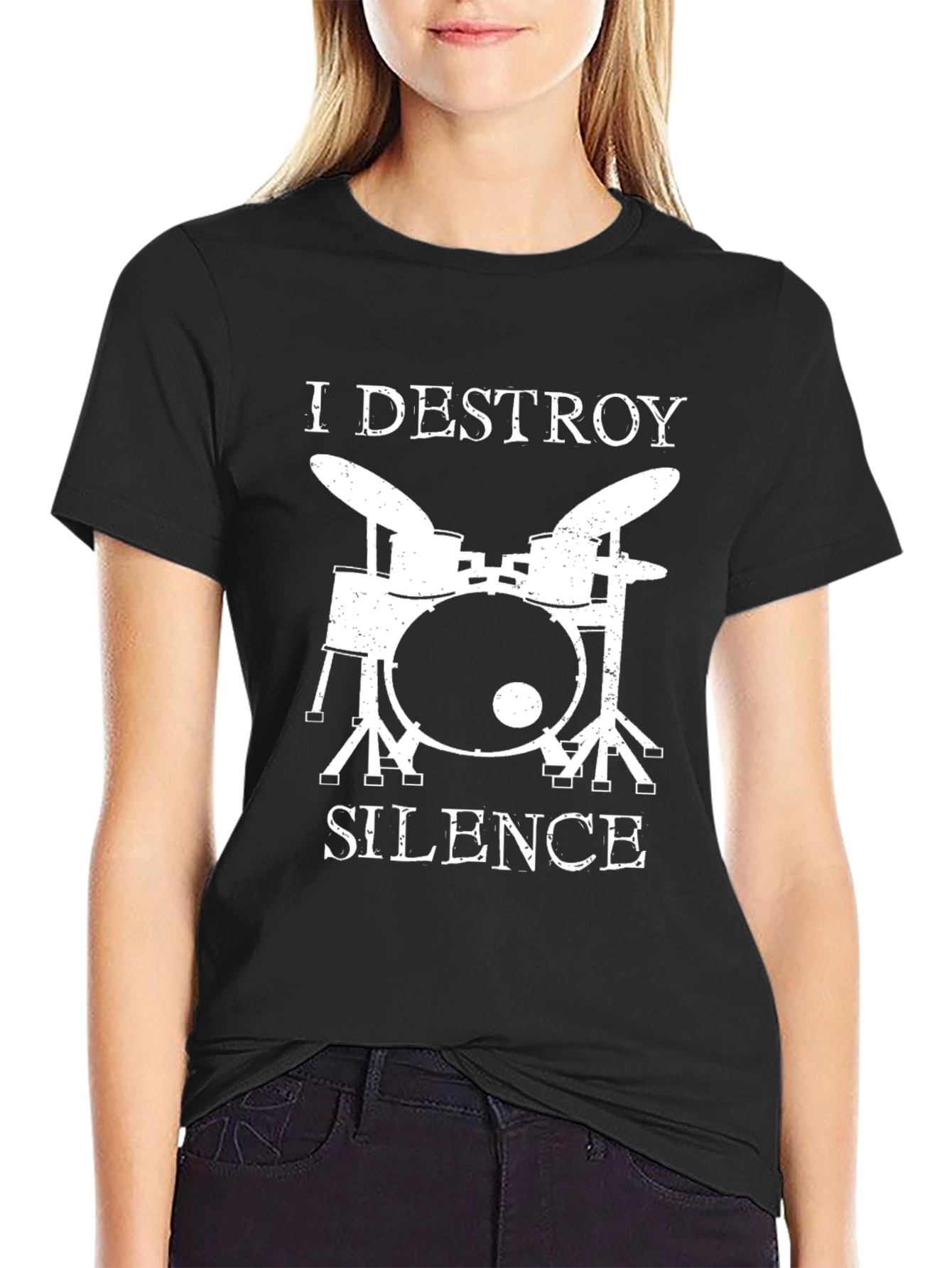I Destroy Silence Drummer Graphic T-Shirt