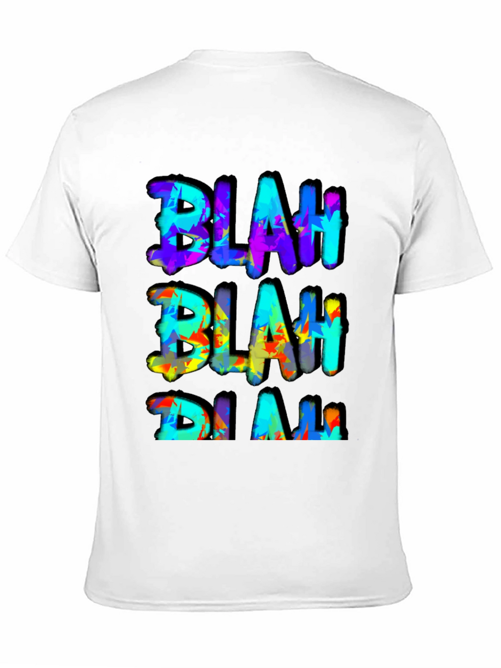 Blah Graphic Print Mens Black T-Shirt