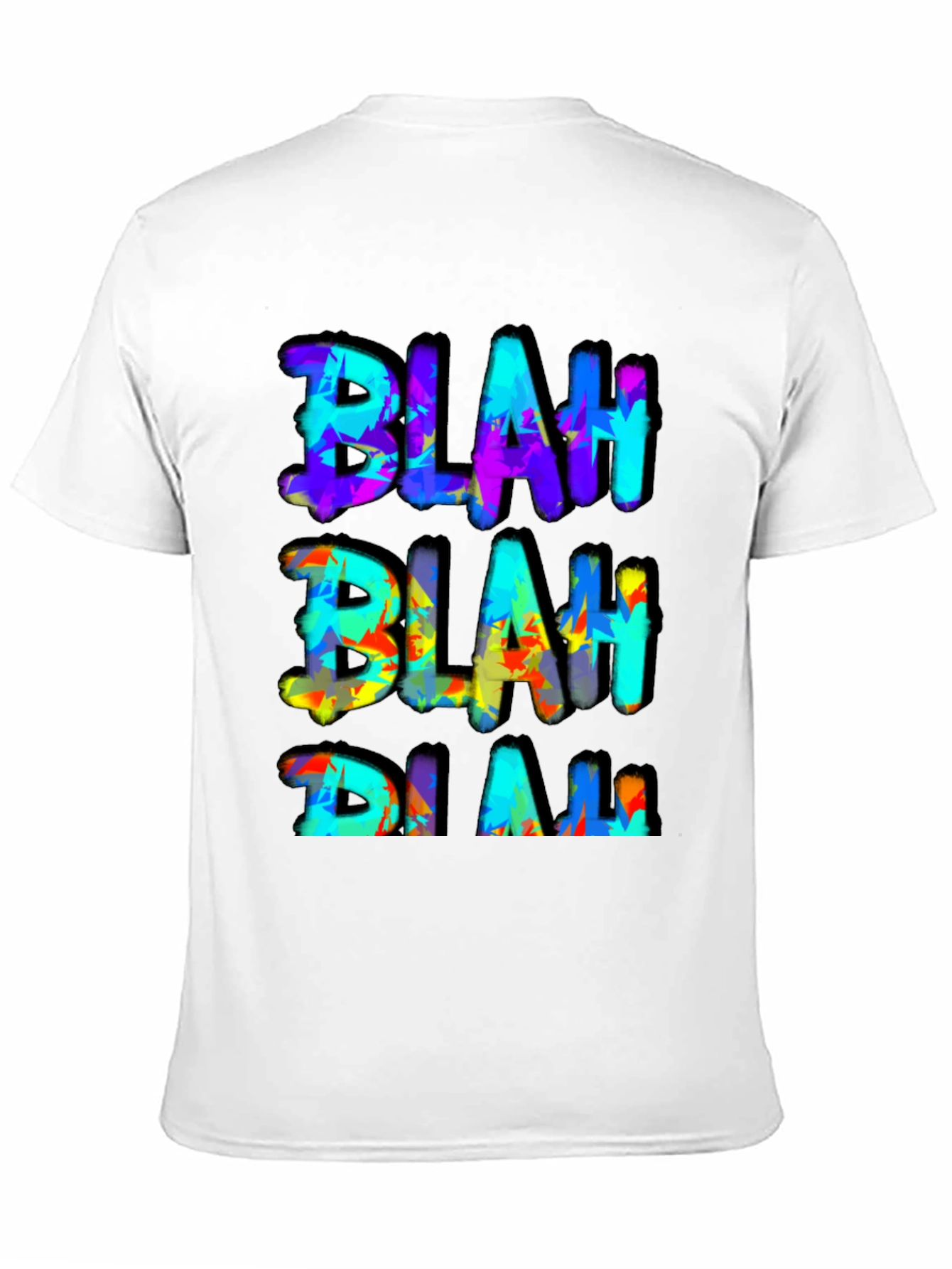 Blah Graphic Print Mens Black T-Shirt