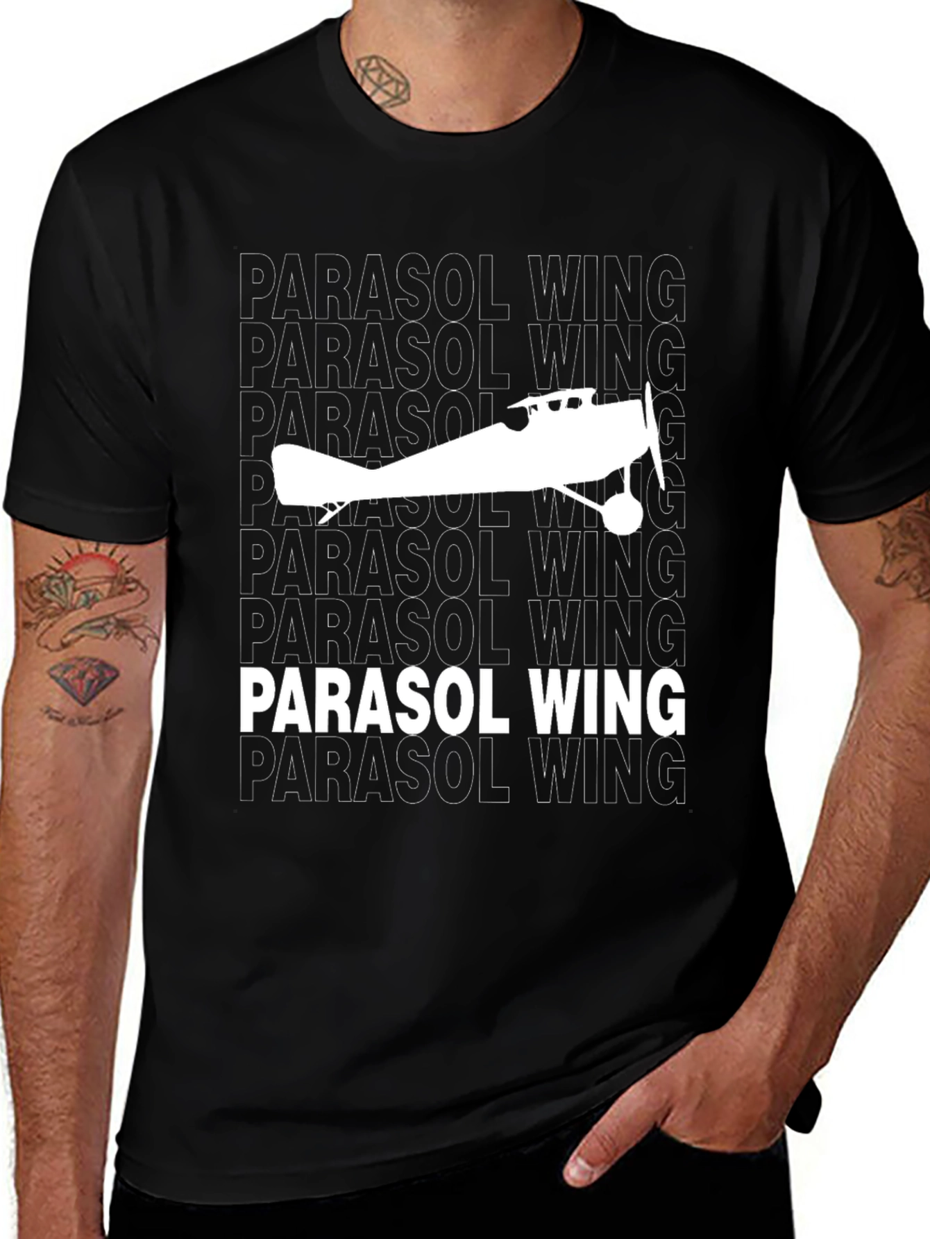 Parasol Wing Airplane Graphic Tee