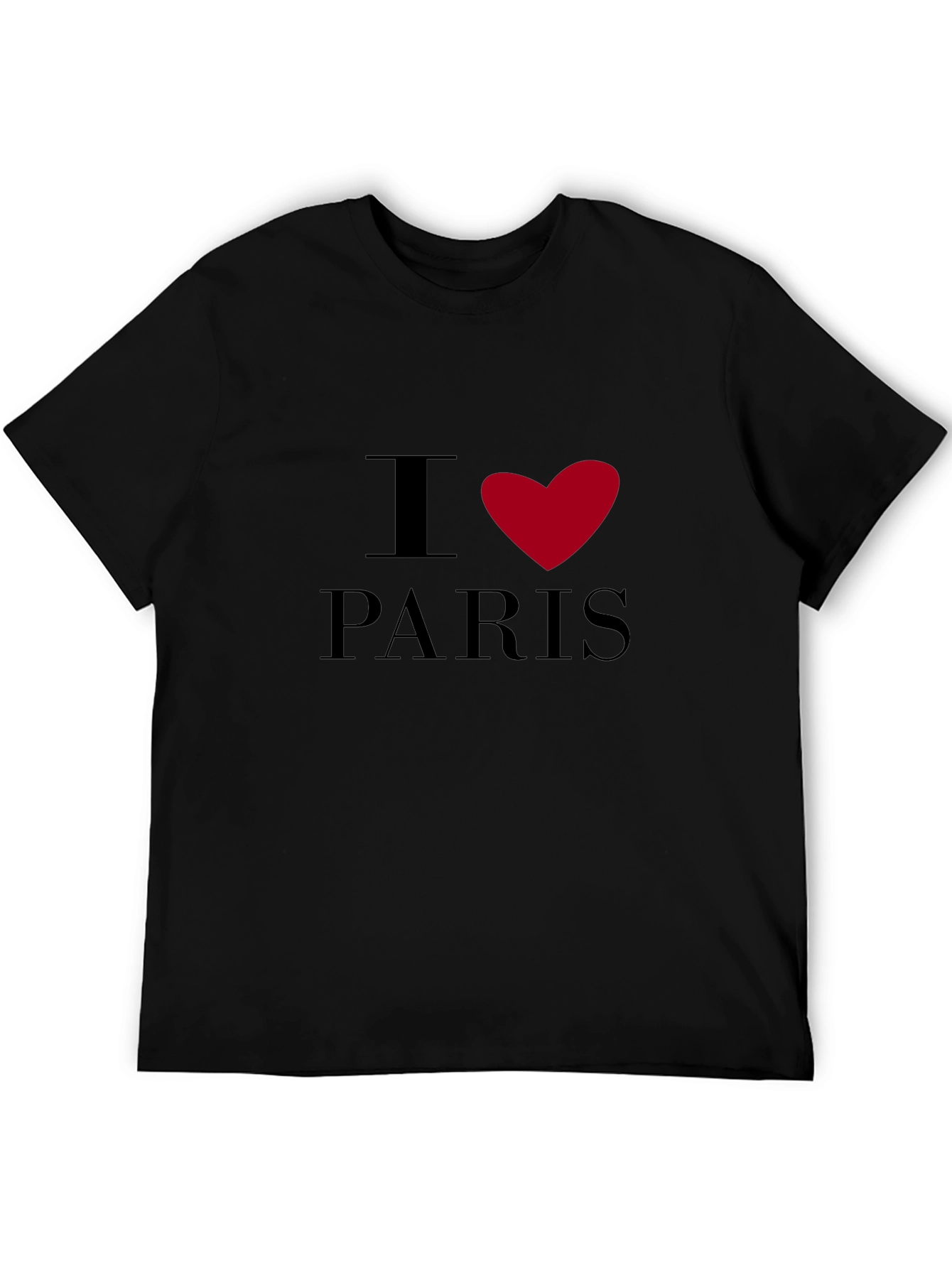 I Heart Paris Graphic Tee - Black Short Sleeve Shirt