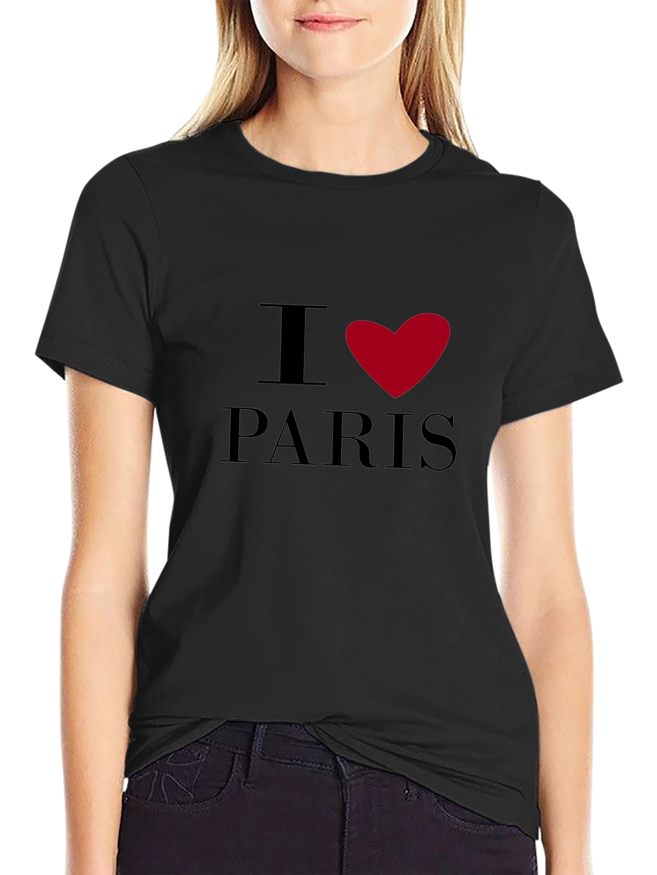 I Heart Paris Graphic Tee - Black Short Sleeve Shirt