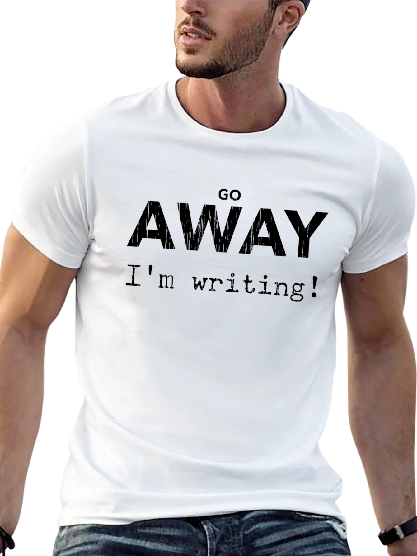 Go Away Im Writing T-Shirt - Black