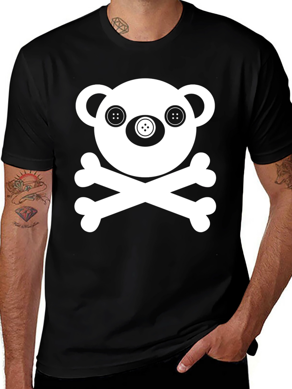 Skull Teddy Bear Graphic Tee