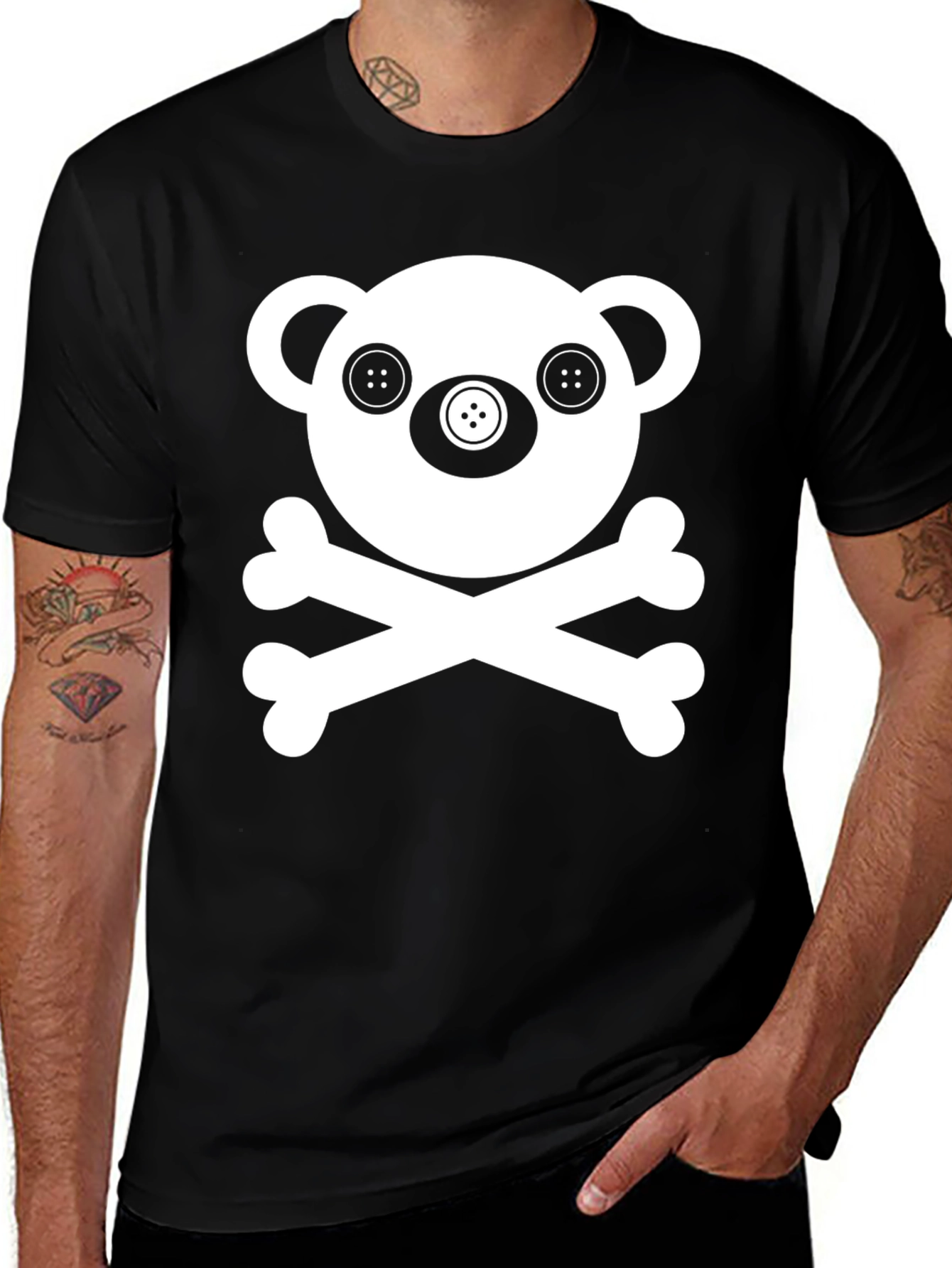 Skull Teddy Bear Graphic Tee