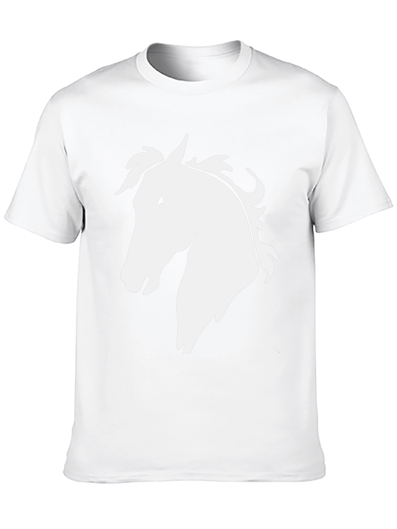 Horse Head Graphic Tee - Black Cotton T-Shirt