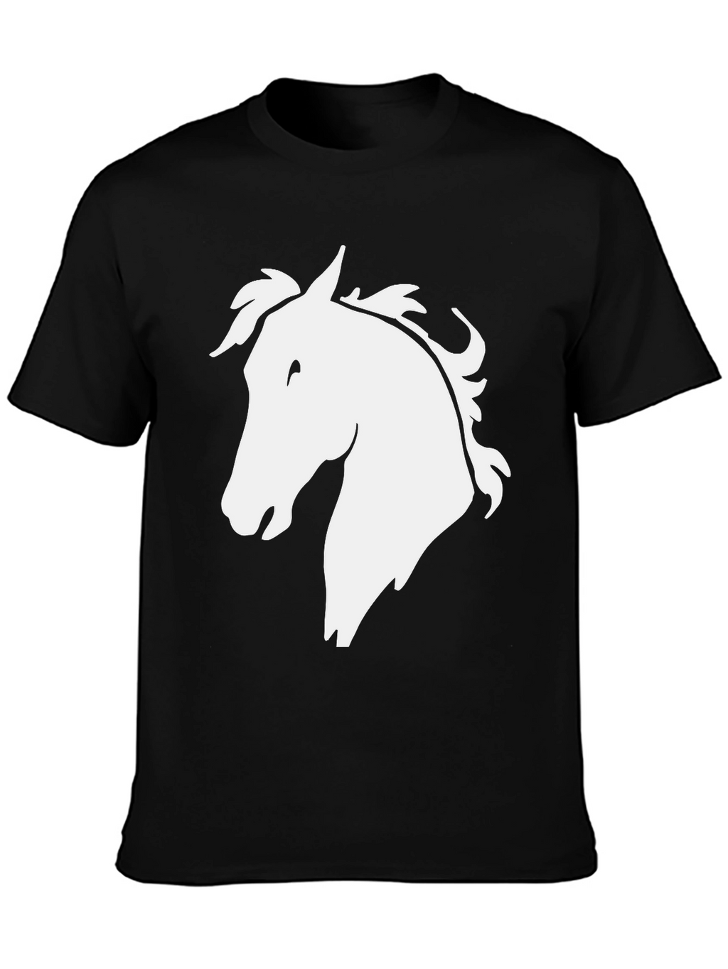 Horse Head Graphic Tee - Black Cotton T-Shirt