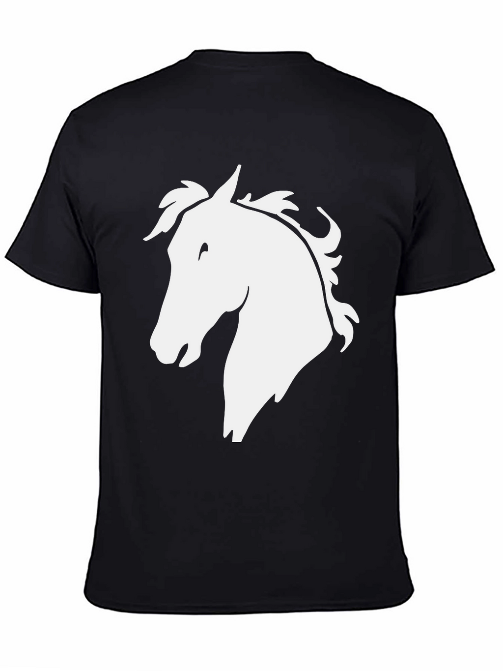 Horse Head Graphic Tee - Black Cotton T-Shirt