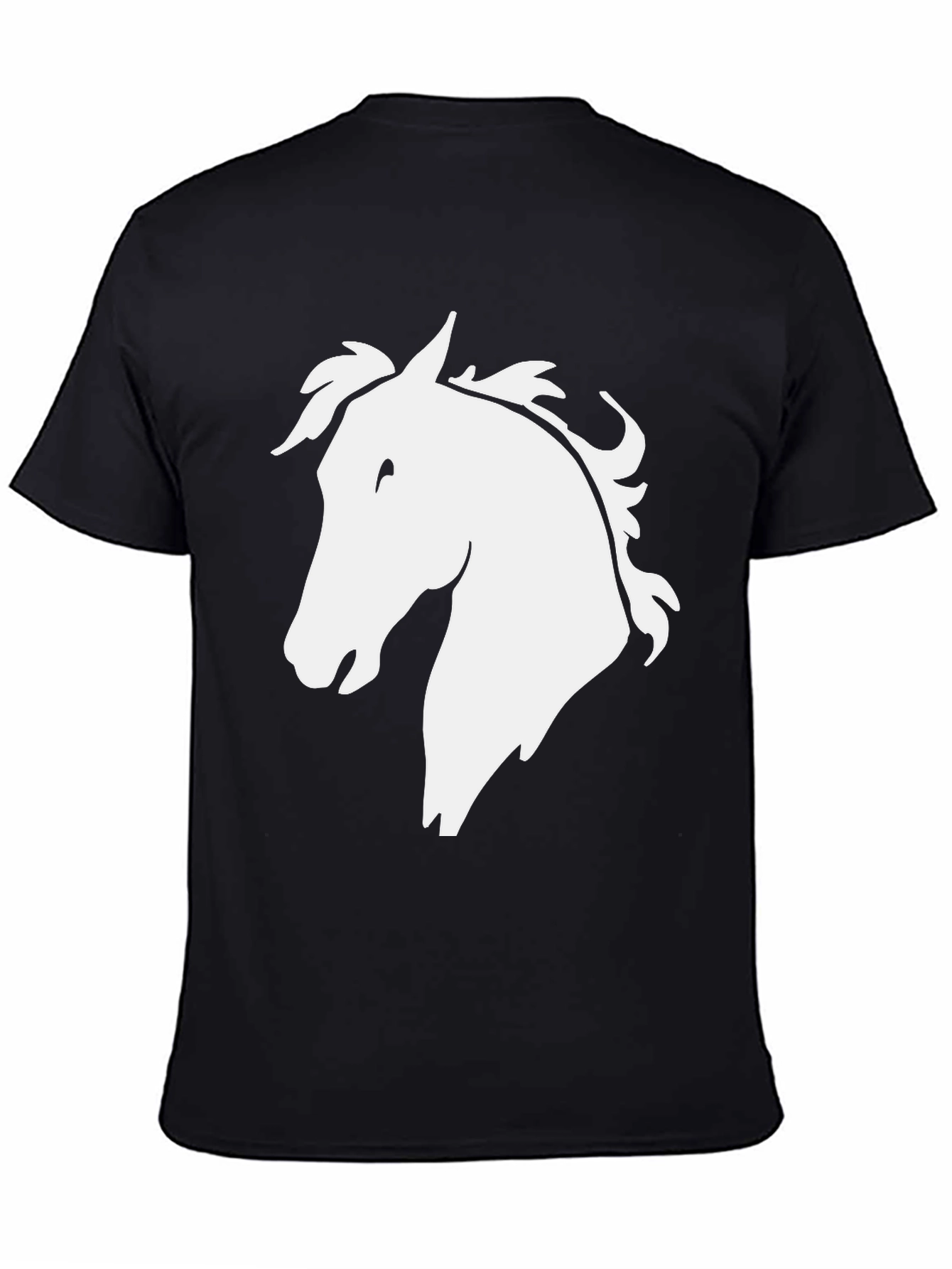 Horse Head Graphic Tee - Black Cotton T-Shirt
