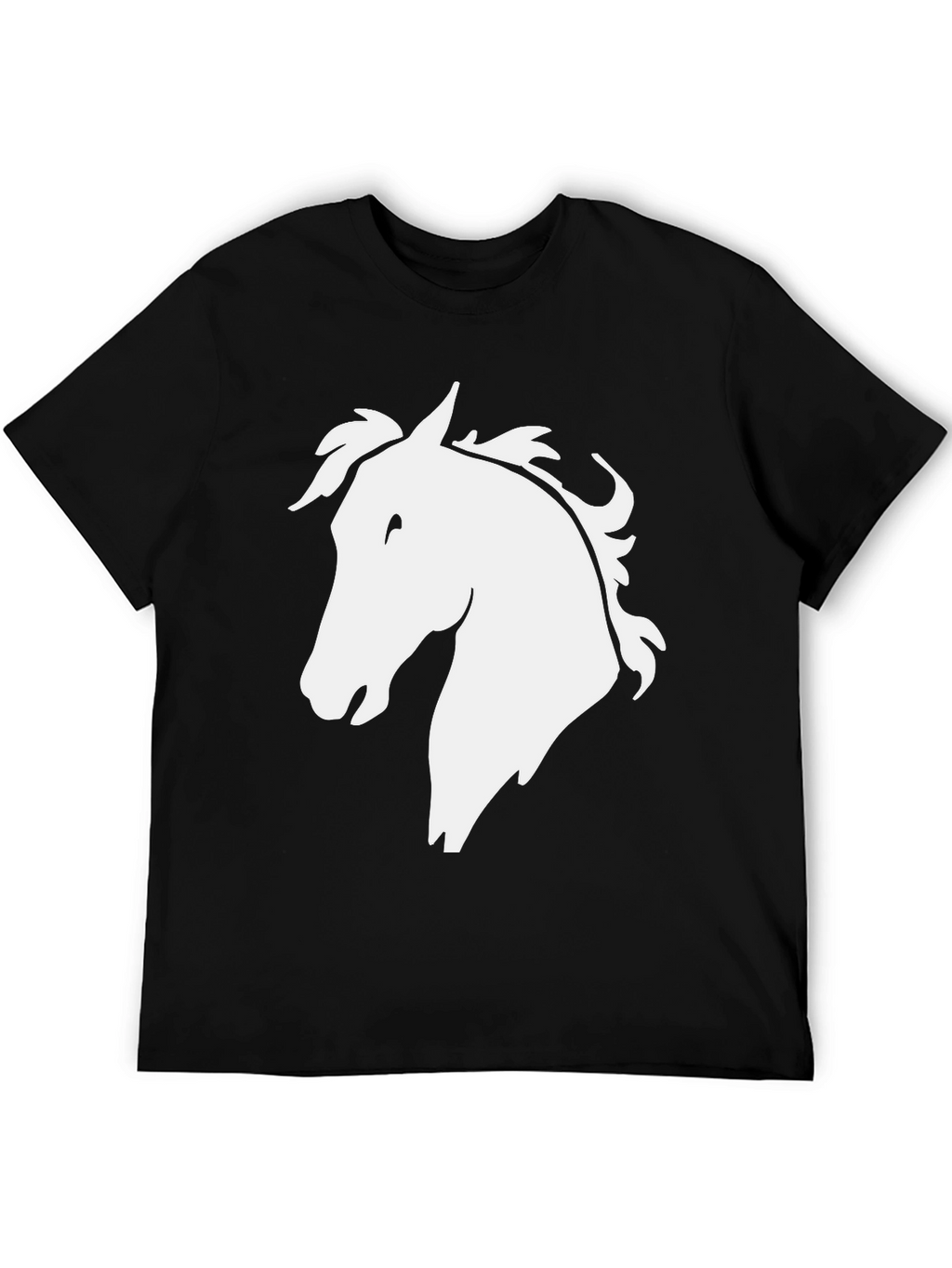 Horse Head Graphic Tee - Black Cotton T-Shirt