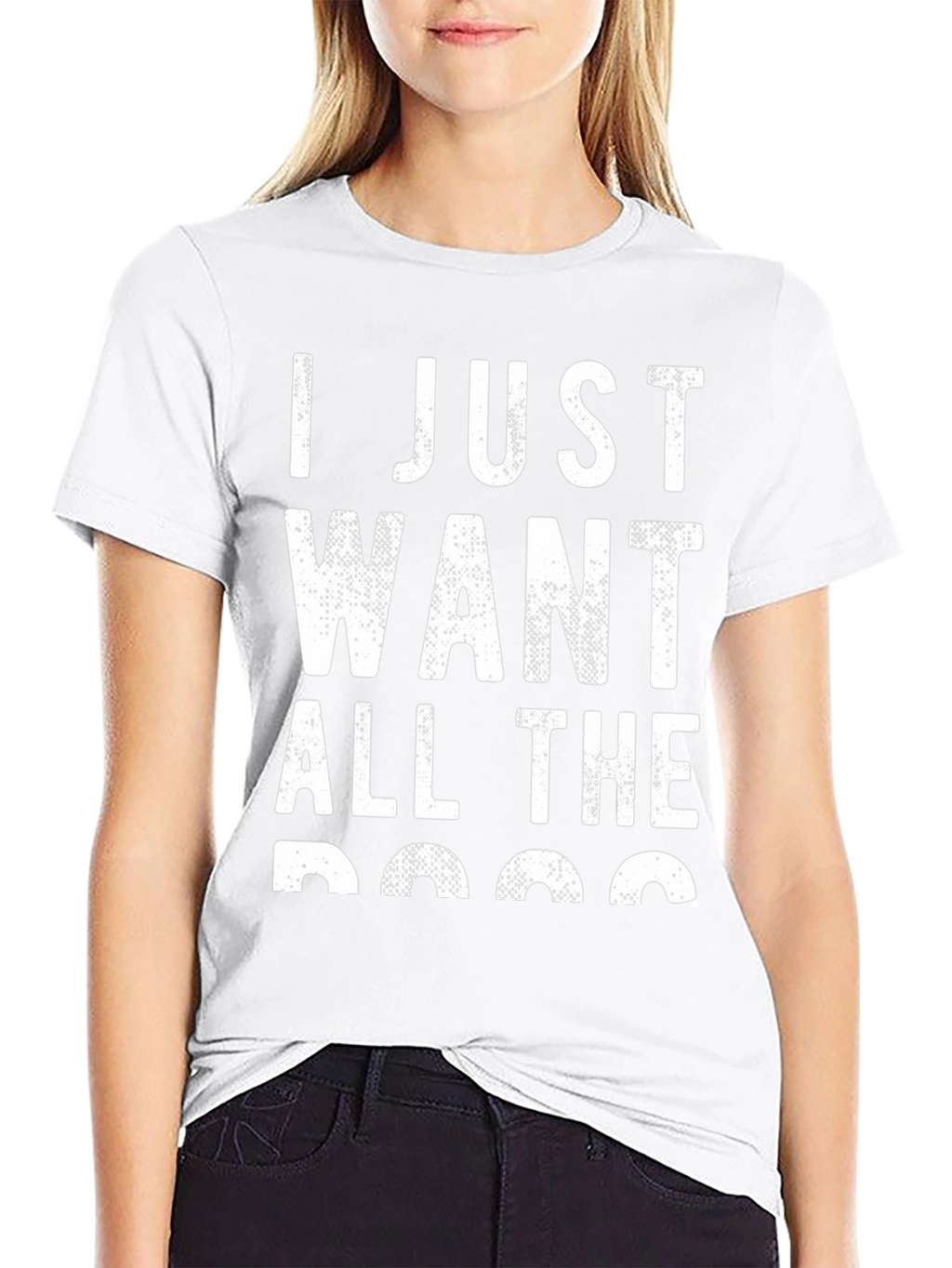 I Just Want All The Dogs Black Tee