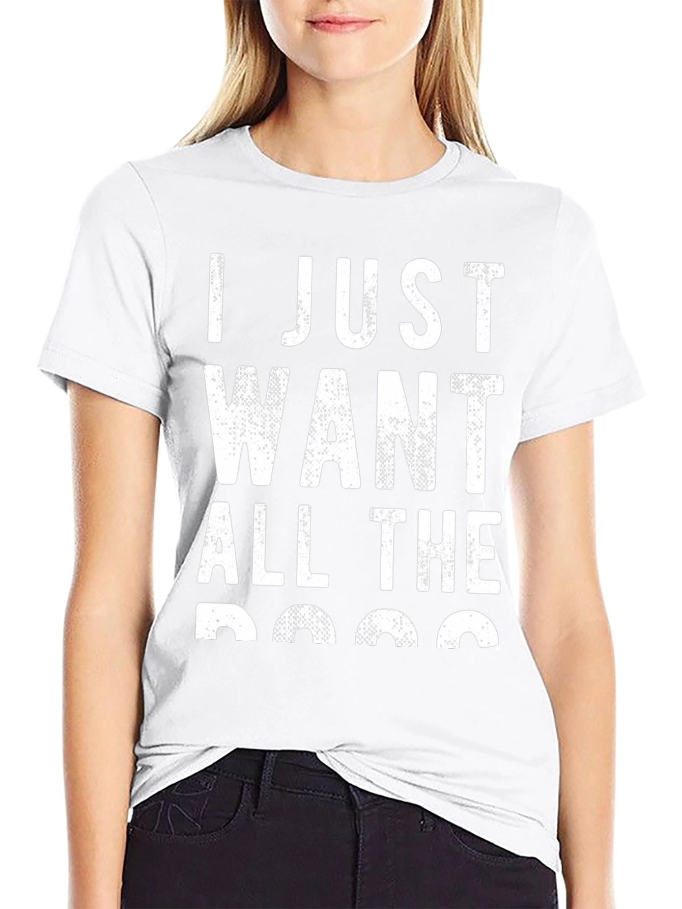 I Just Want All The Dogs Black Tee