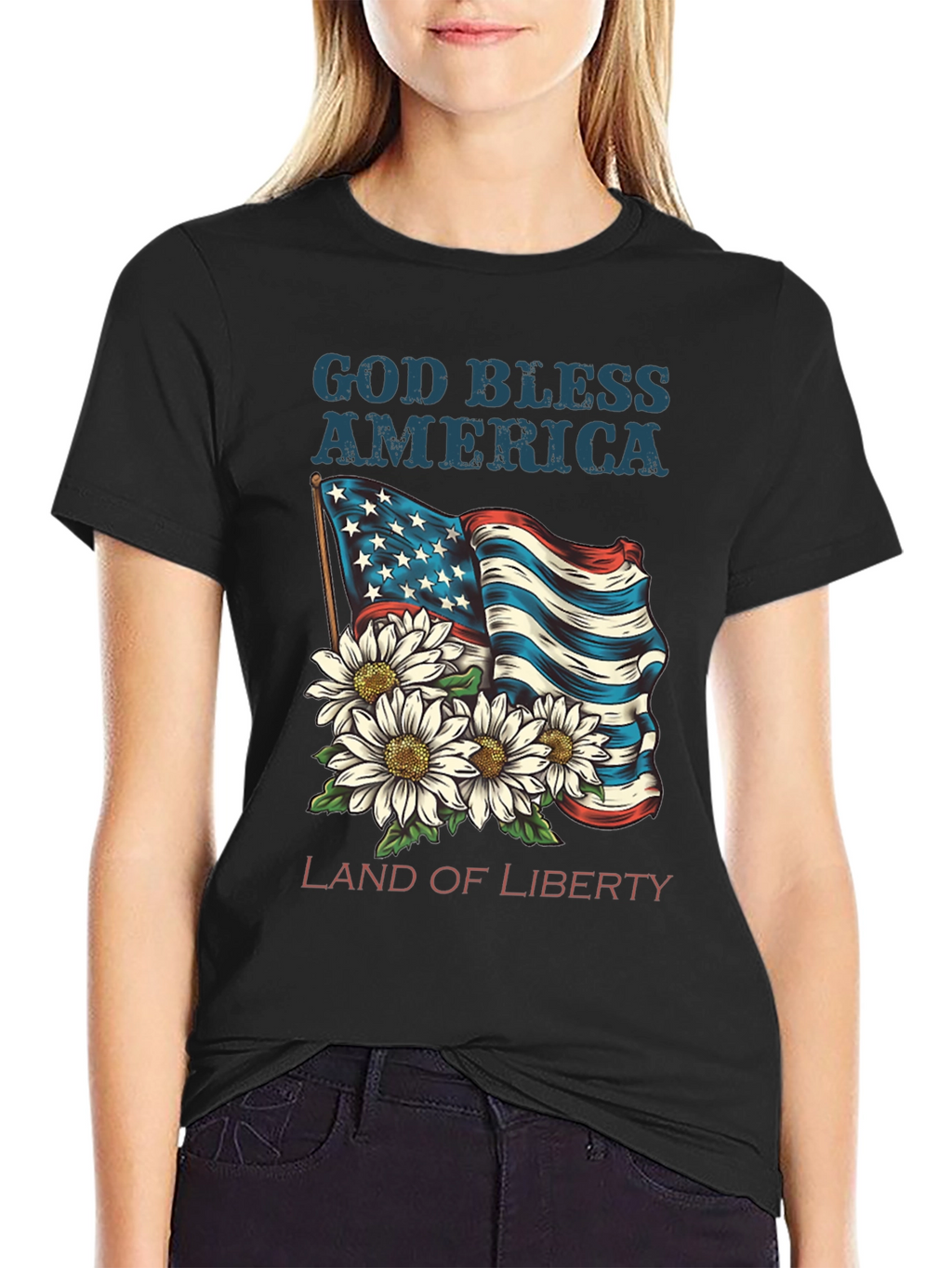 God Bless America T-Shirt - Land of Liberty Design